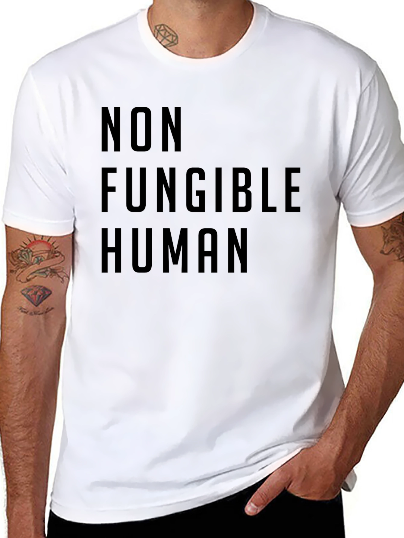 Black Non Fungible Human Black T-Shirt view 8