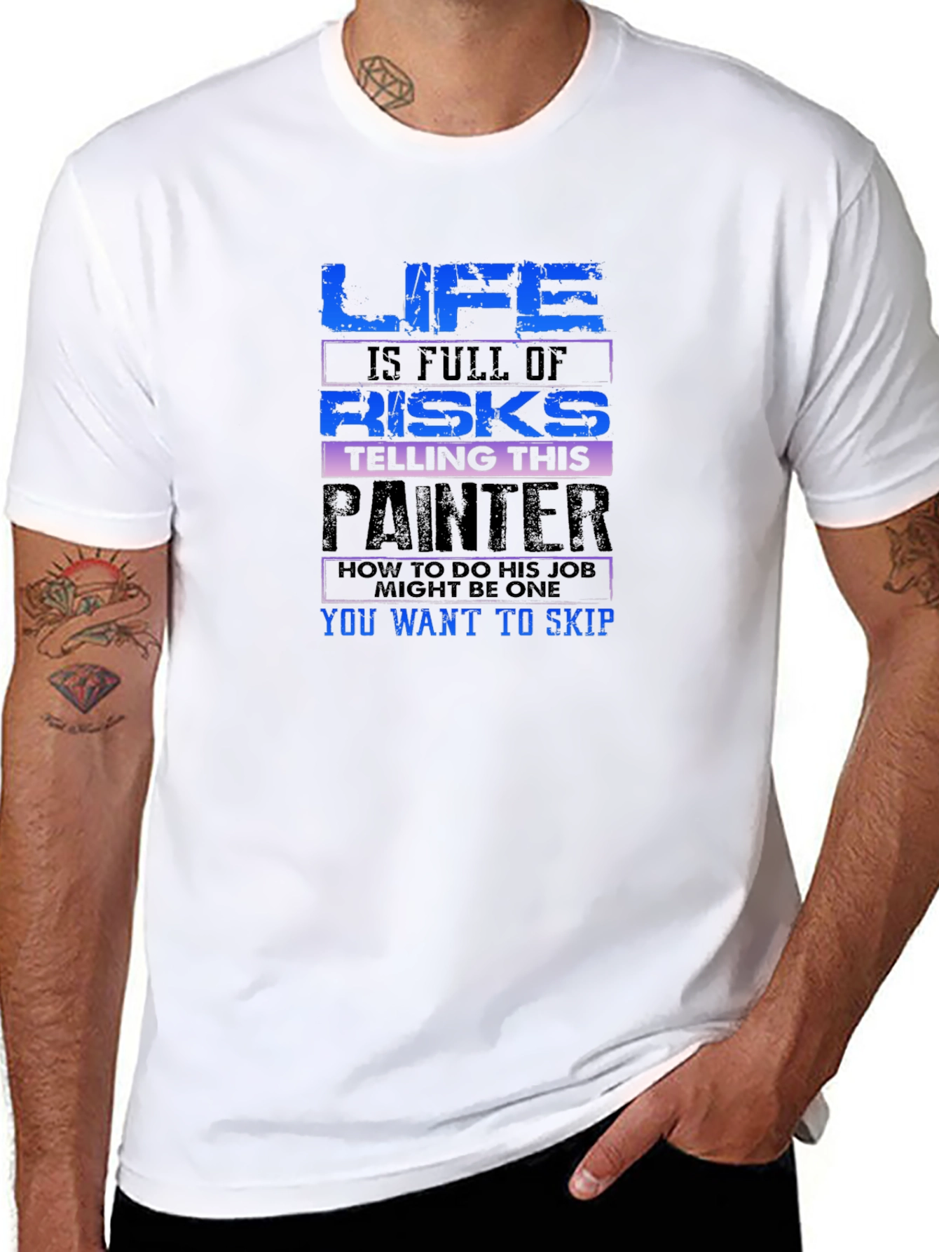Black Life is Full of Risks Painter T-Shirt view 8