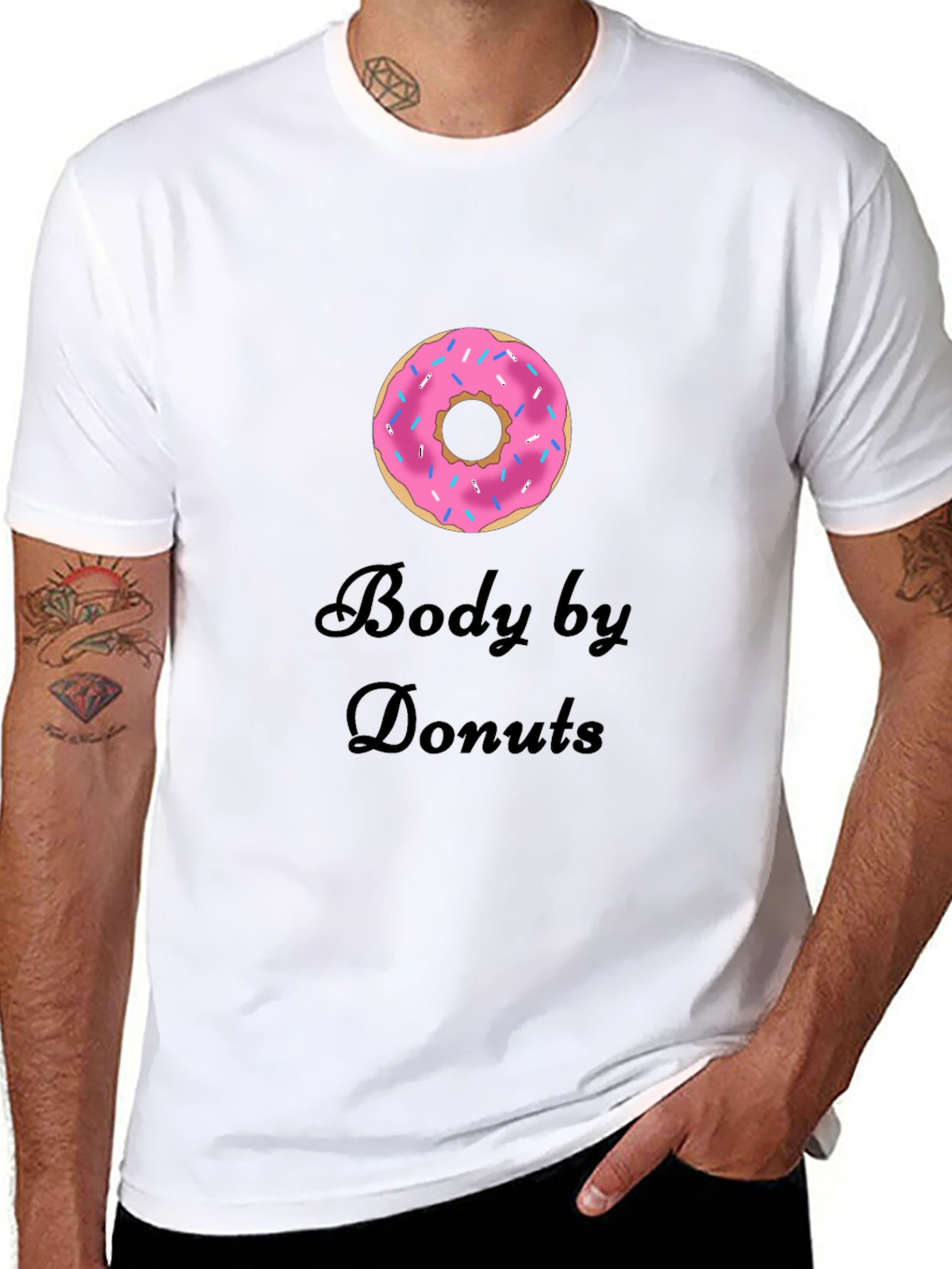 Black Body by Donuts T-Shirt - Casual Crew Neck Tee view 8