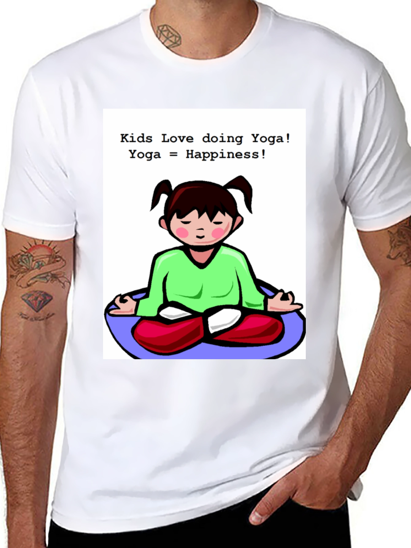 Black Kids Yoga T-Shirt - Love Doing Yoga view 8