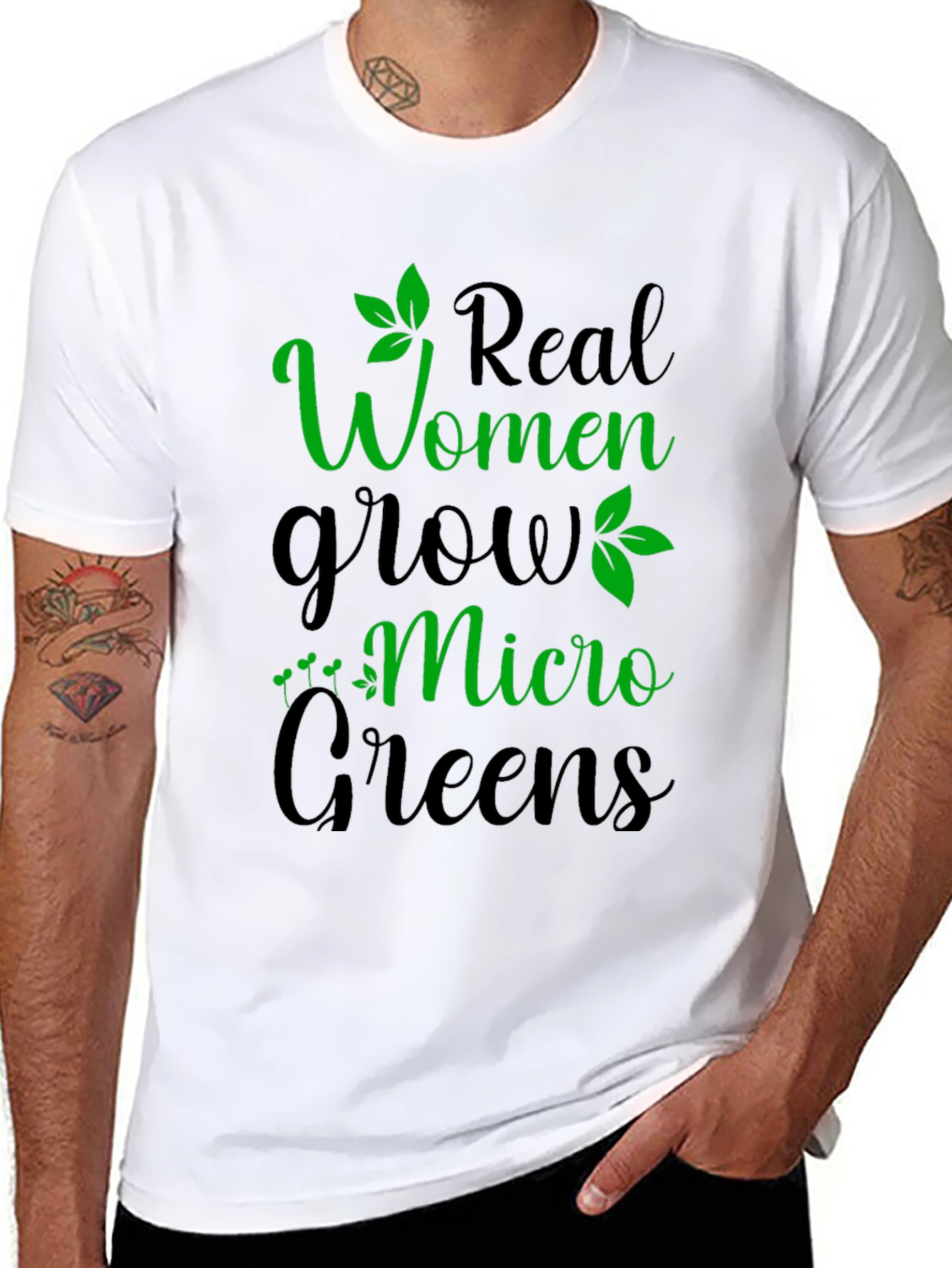 Black Real Women Grow Micro Greens Graphic T-Shirt view 8