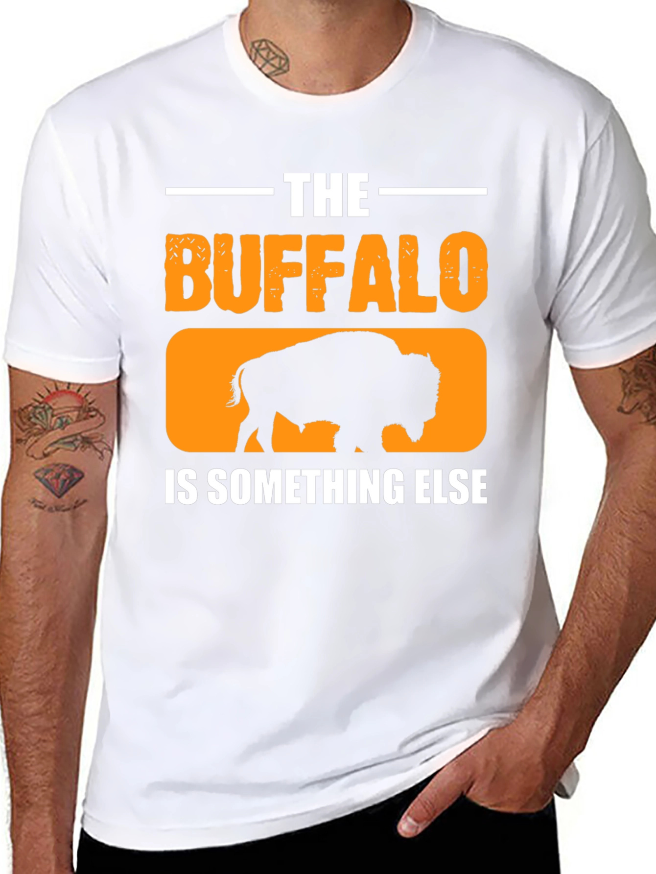 Black The Buffalo is Something Else Black T-Shirt view 8