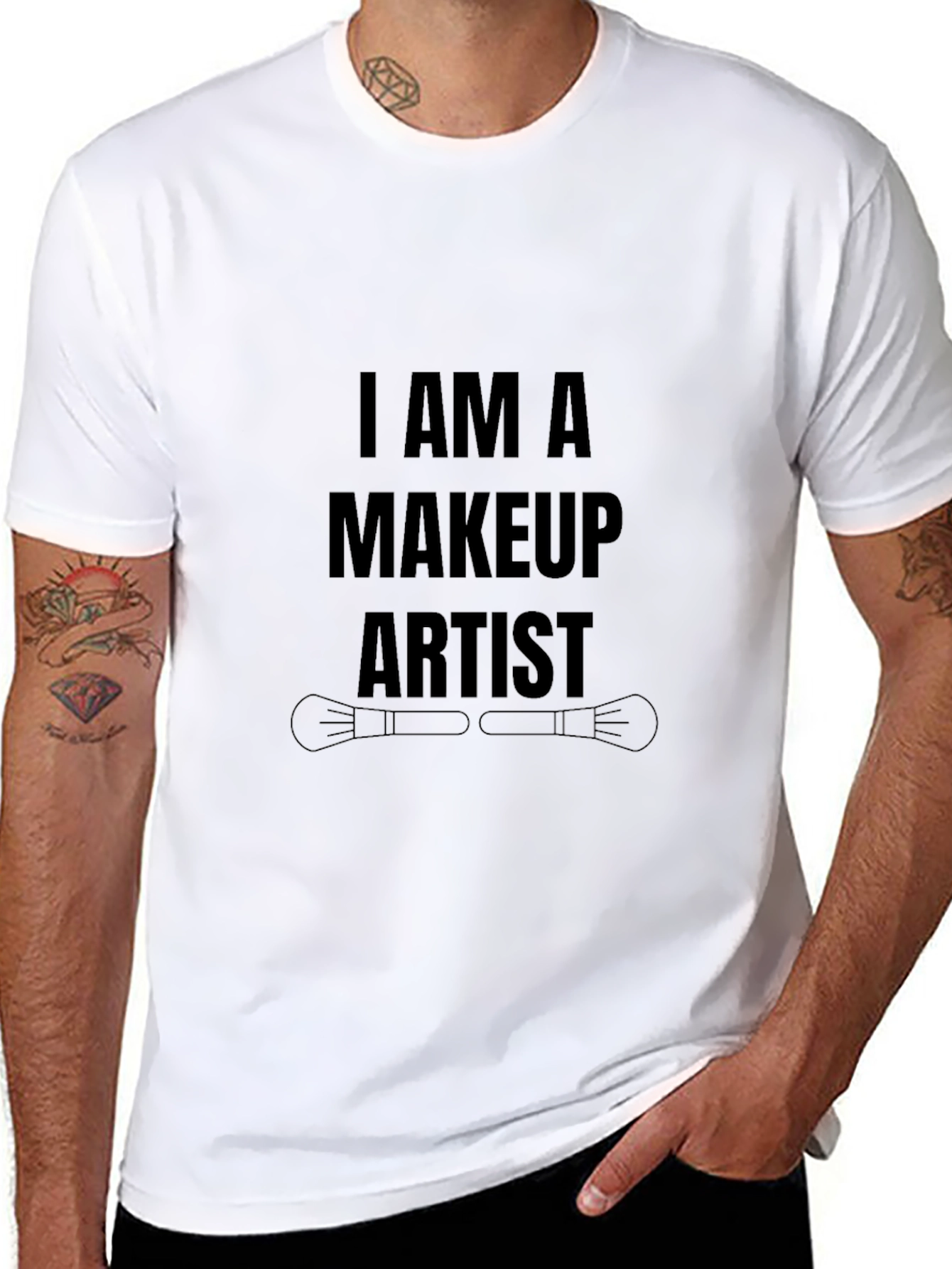 Black I Am A Makeup Artist T-Shirt view 8