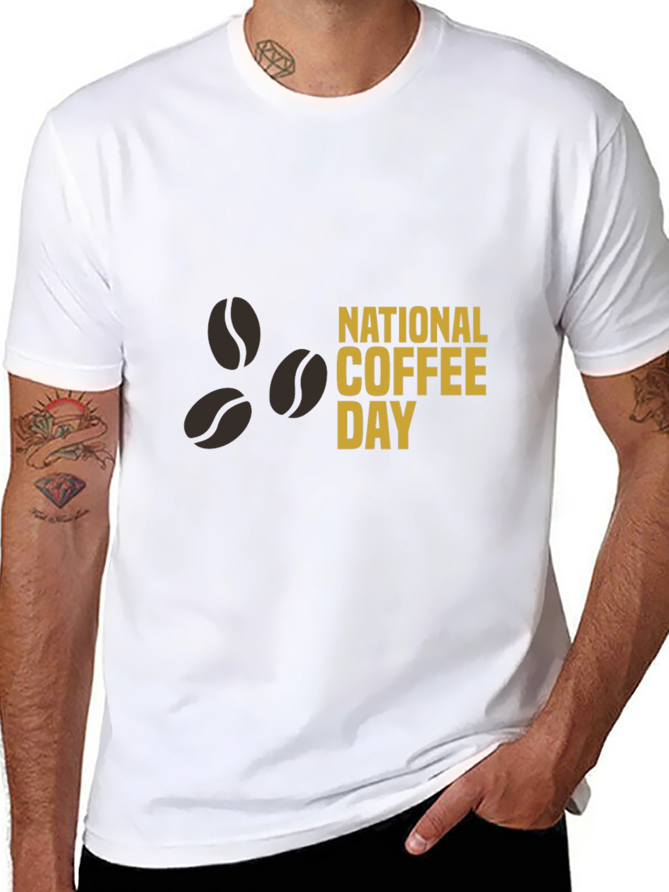 Black National Coffee Day T-Shirt - Stylish & Comfortable view 8