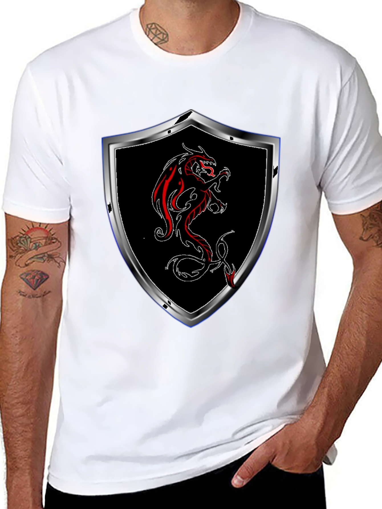Dragon Crest T-Shirt - Black - 8