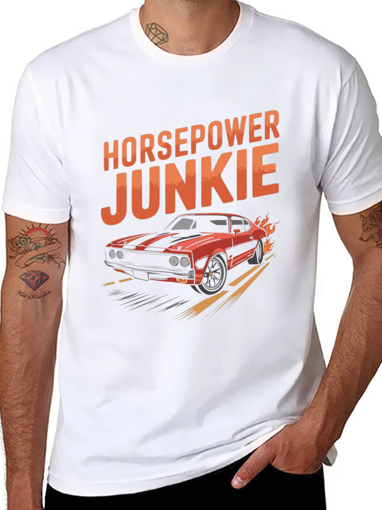 Black Horsepower Junkie Graphic T-Shirt view 8