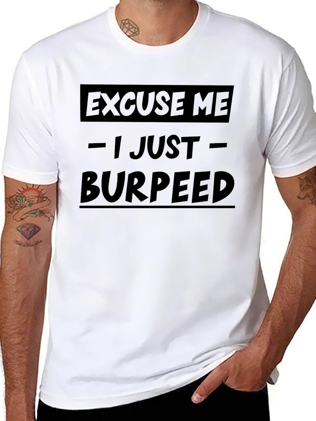 Black Excuse Me I Just Burpeed Graphic Tee view 8