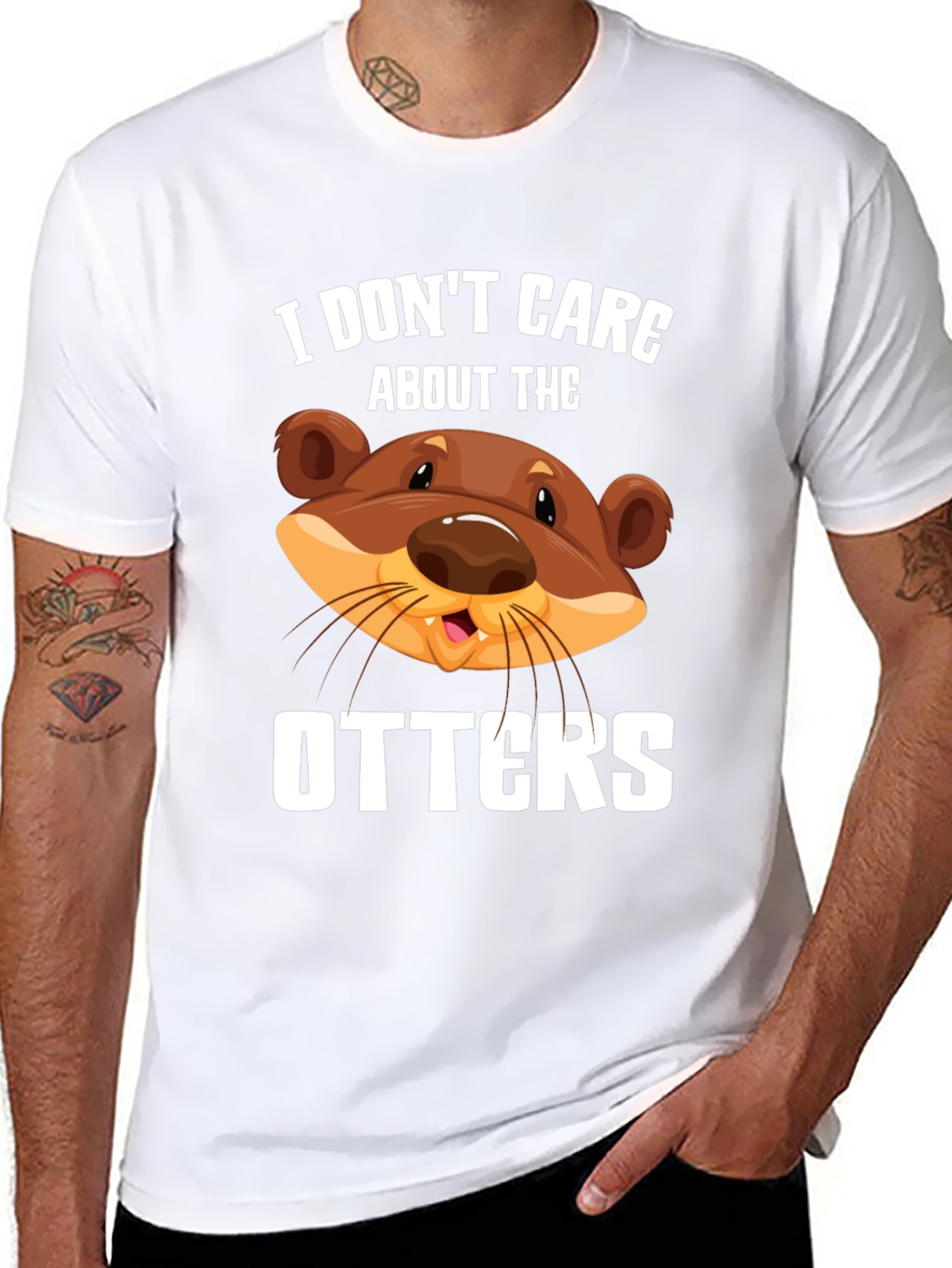Black I Don't Care About The Otters Graphic Tee view 8