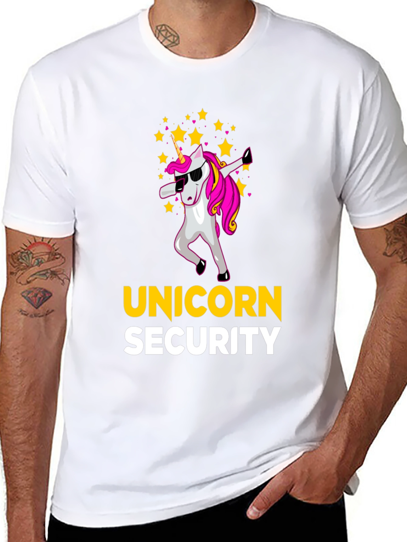 Black Unicorn Security Graphic T-Shirt - Fun & Unique Design view 8