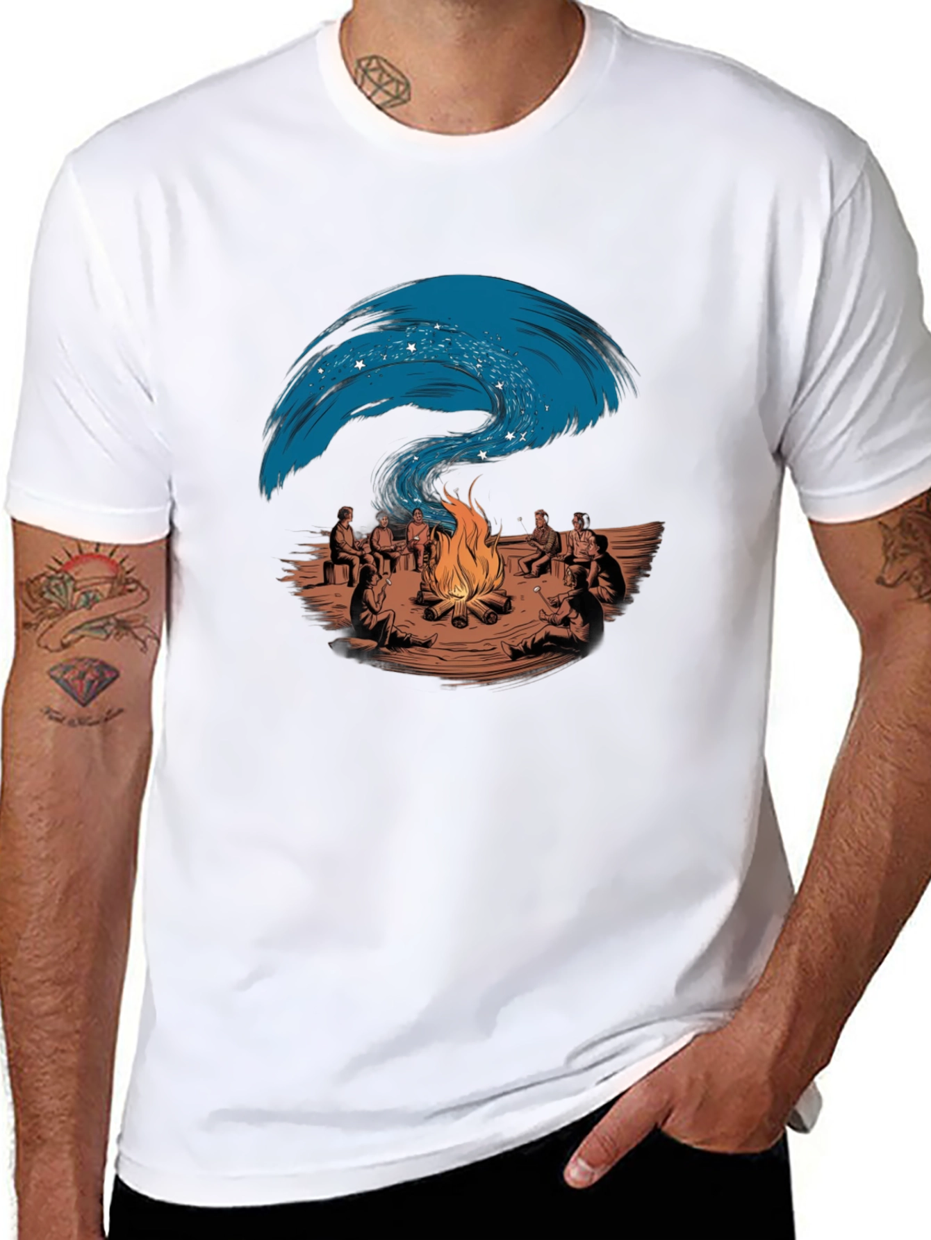Black Campfire Story T-Shirt view 8