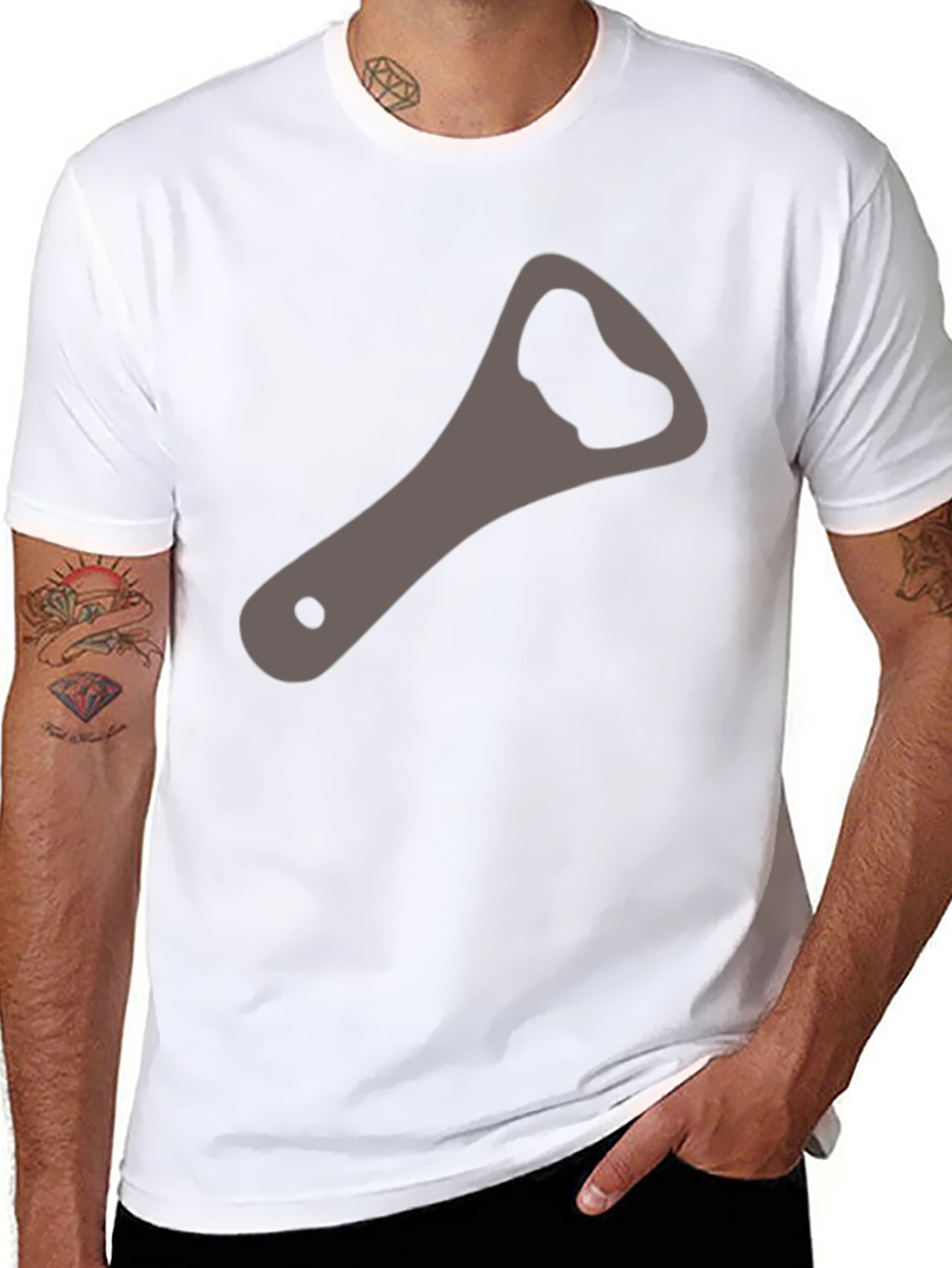 Black Bottle Opener Graphic Tee - Casual Wear view 8