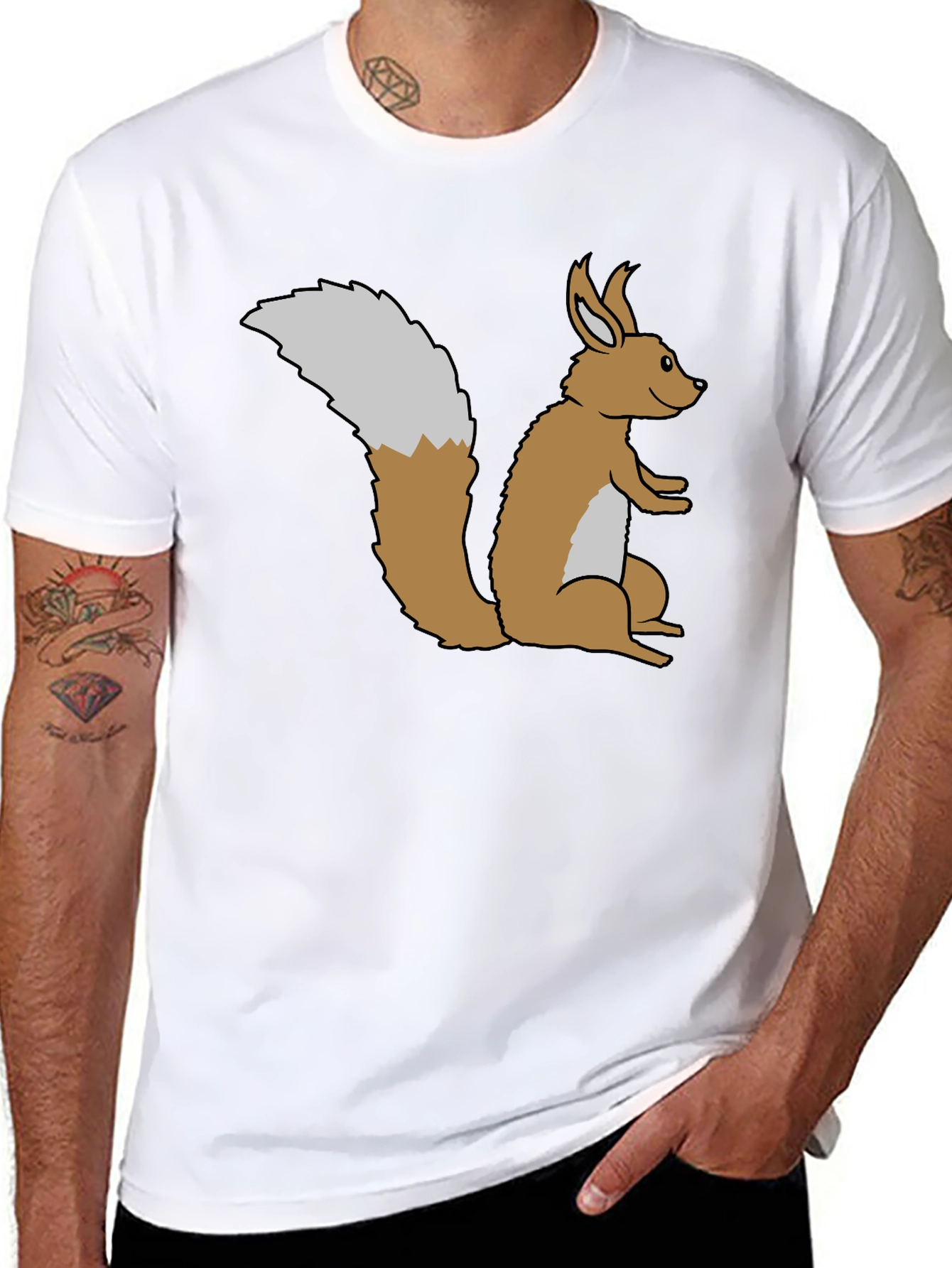 Black Squirrel Graphic Tee - Soft Black Cotton view 8