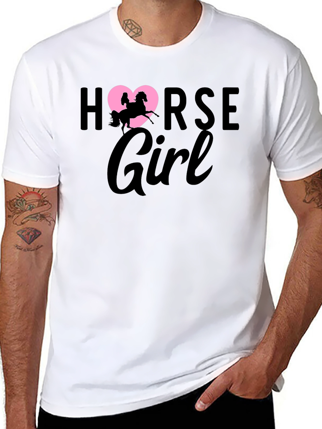 Black Horse Girl T-Shirt - Equestrian Rider Tee view 8