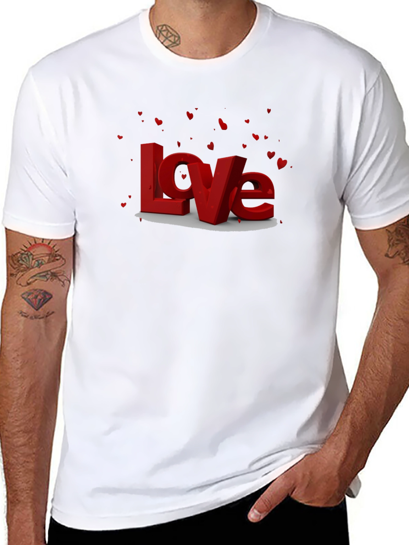 Black Love Graphic Tee - Men's Valentine's Day Shirt view 8