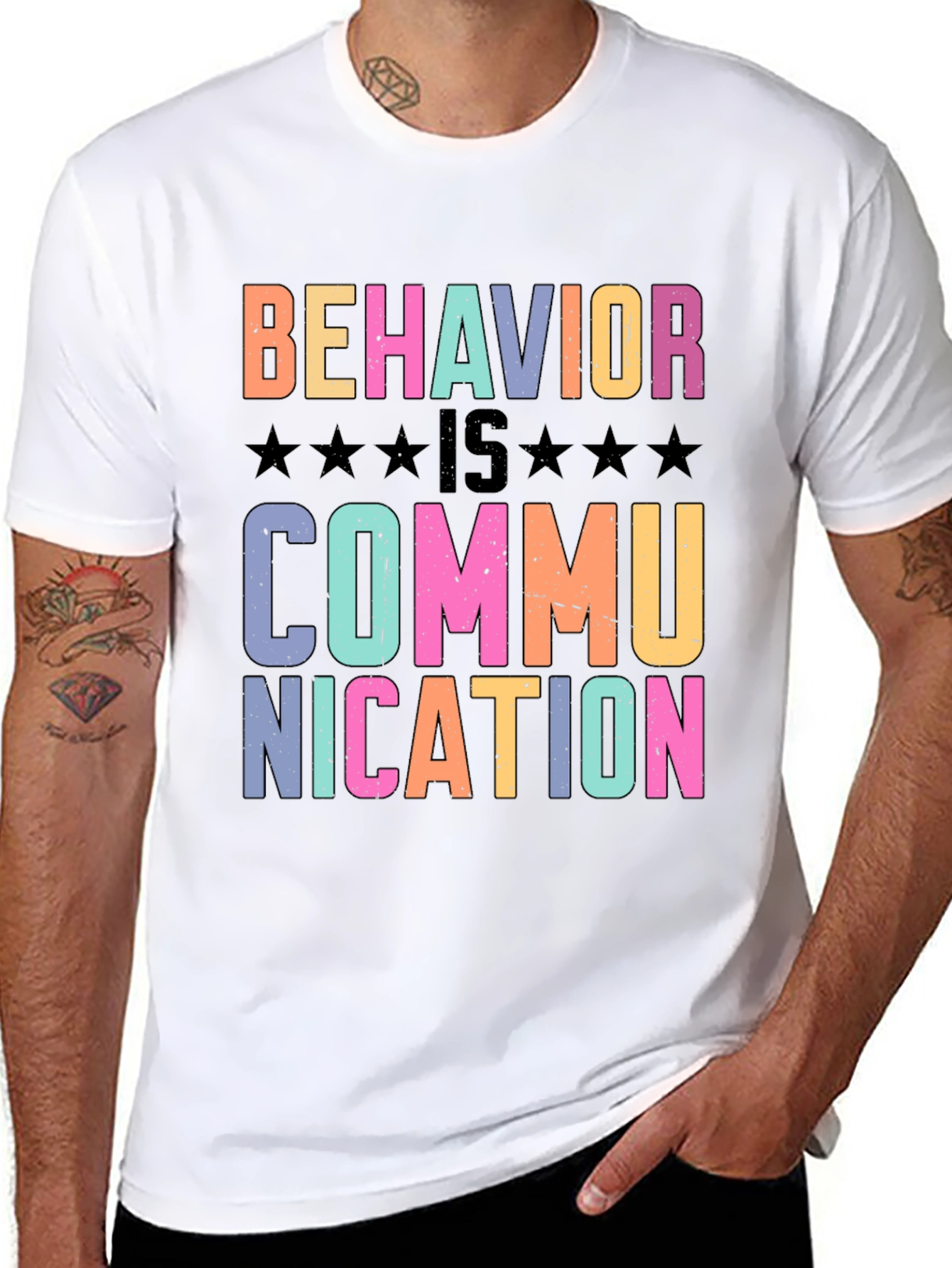 Black Behavior is Communication Graphic T-Shirt view 8