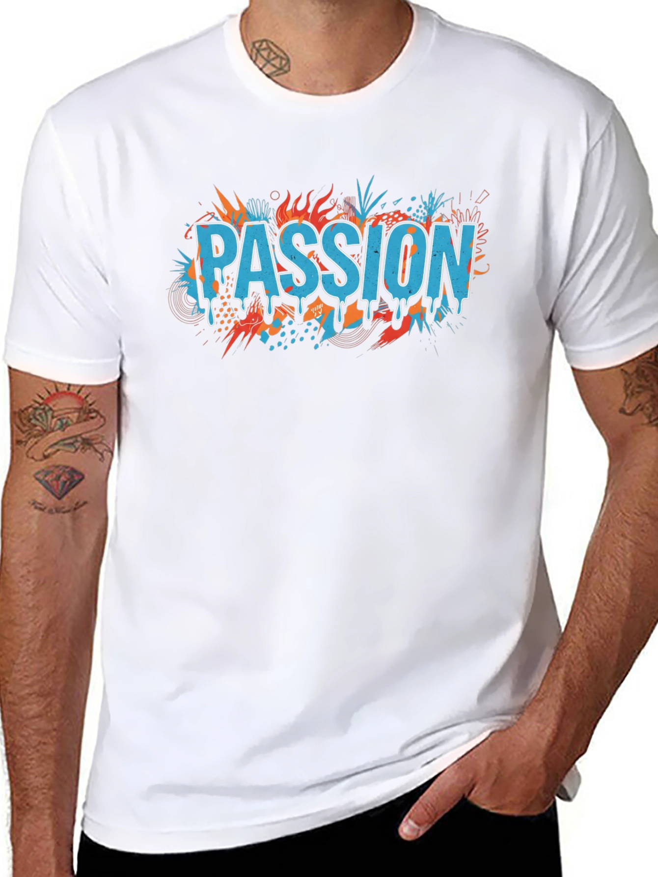 Black Passion Graphic T-Shirt - Trendy Design view 8