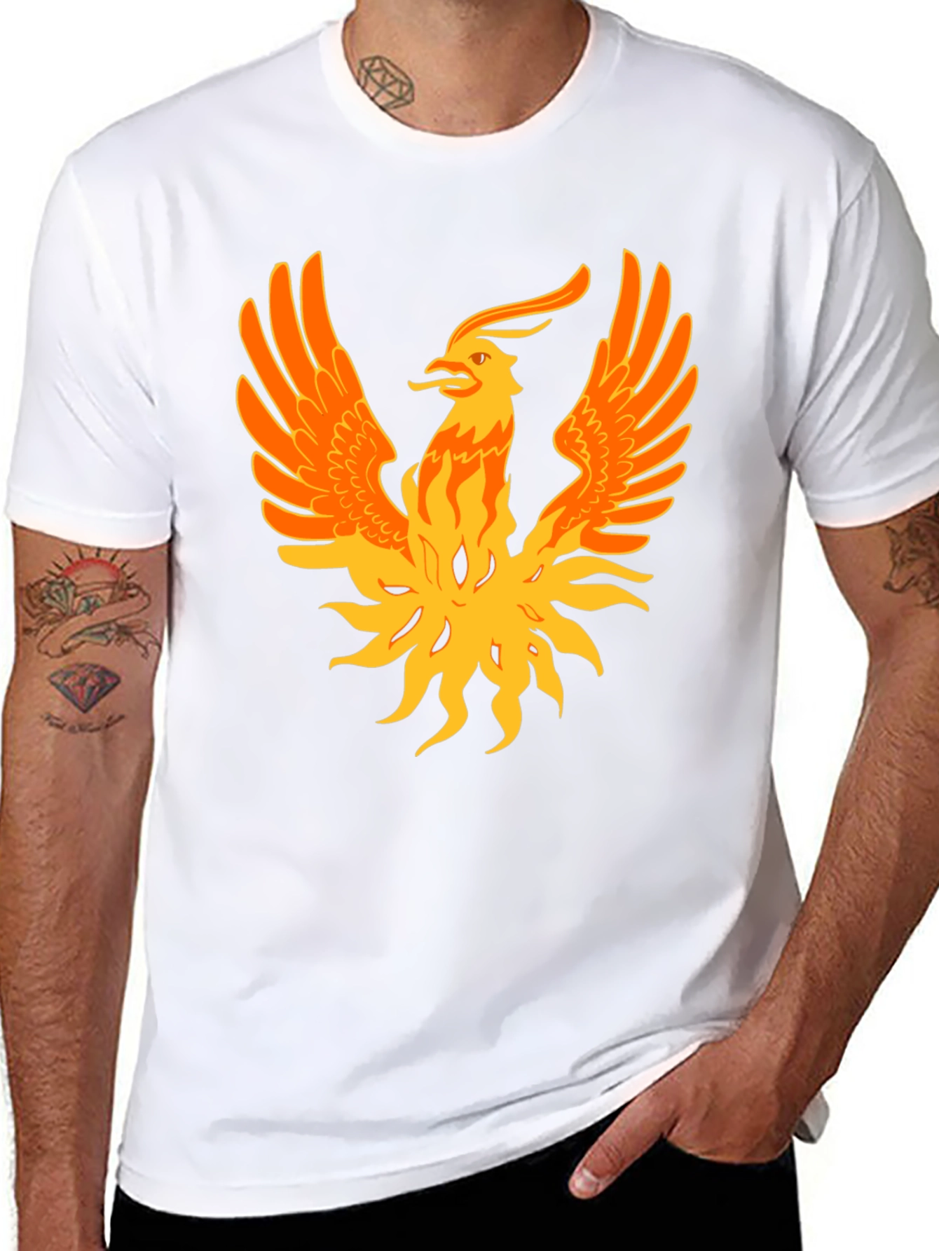 Black Phoenix Graphic Print Black Tee view 8