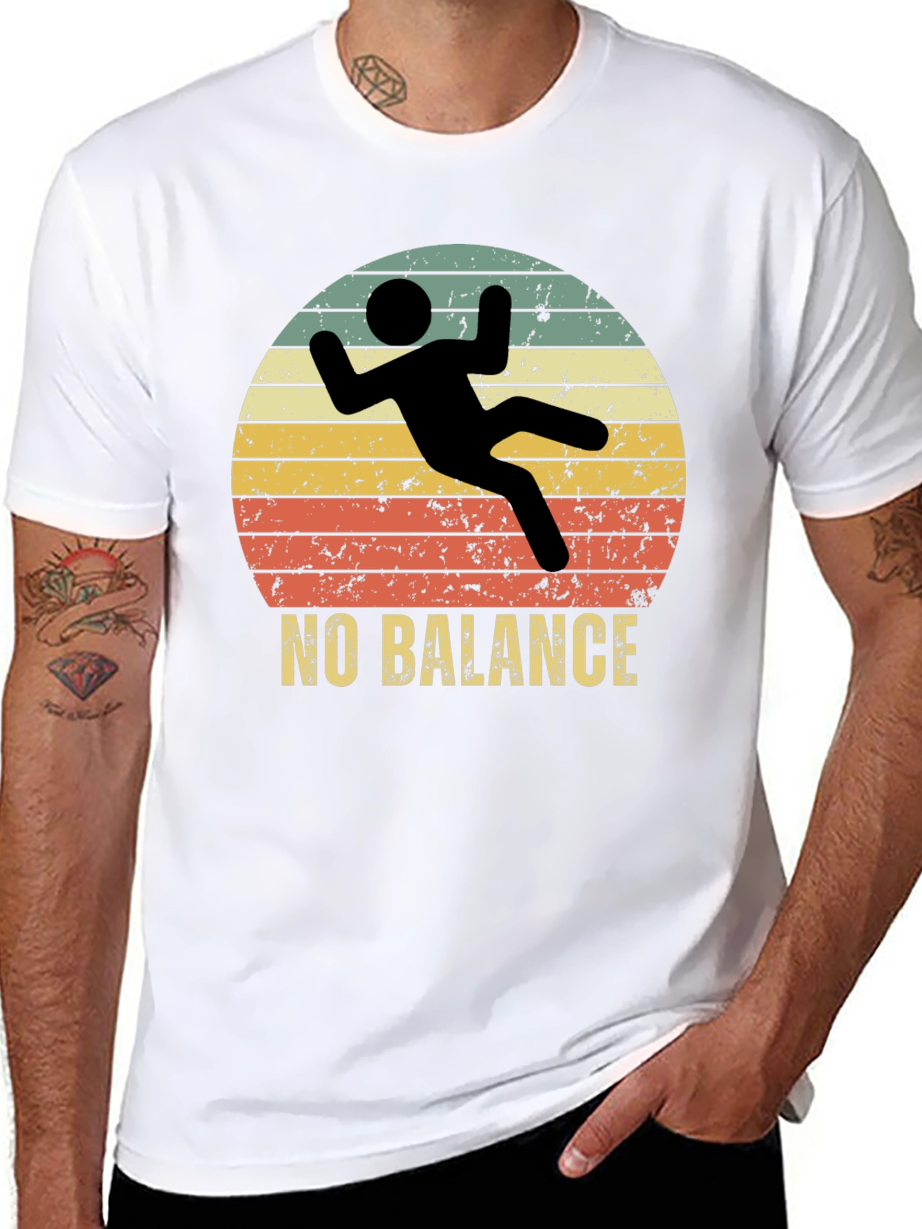 Black No Balance Funny Graphic Tee view 8
