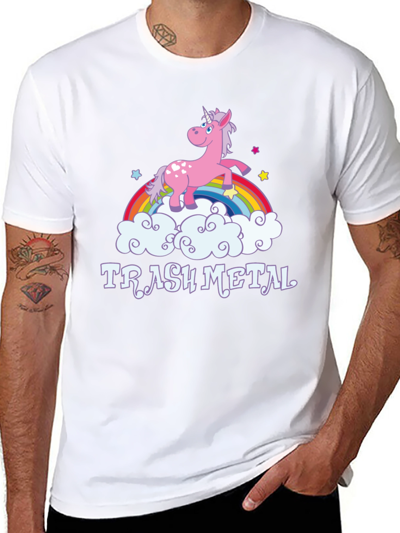 Black Trash Metal Unicorn T-Shirt view 8