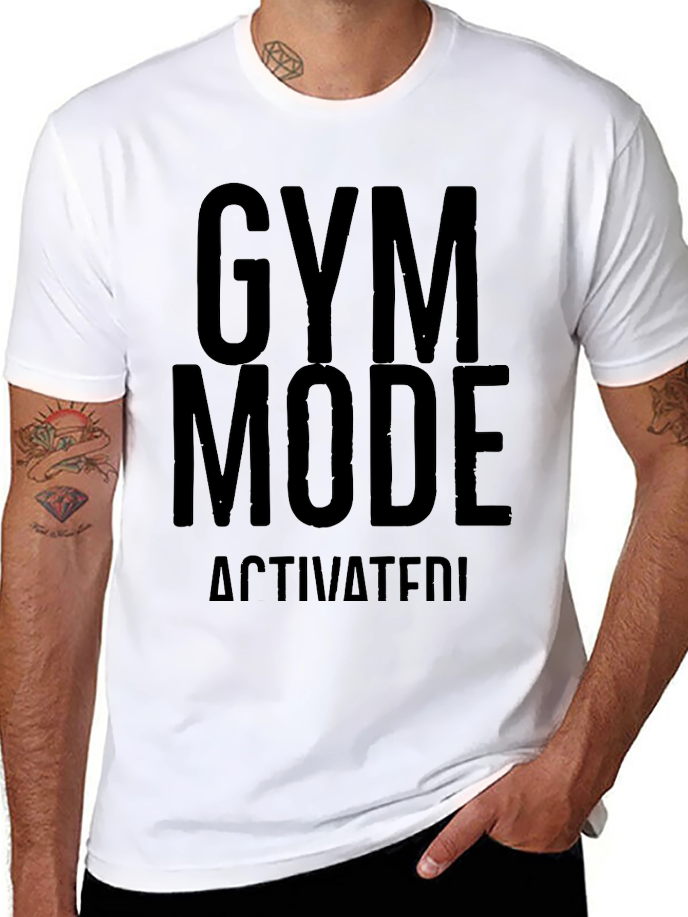 Black Gym Mode Activated T-Shirt view 8