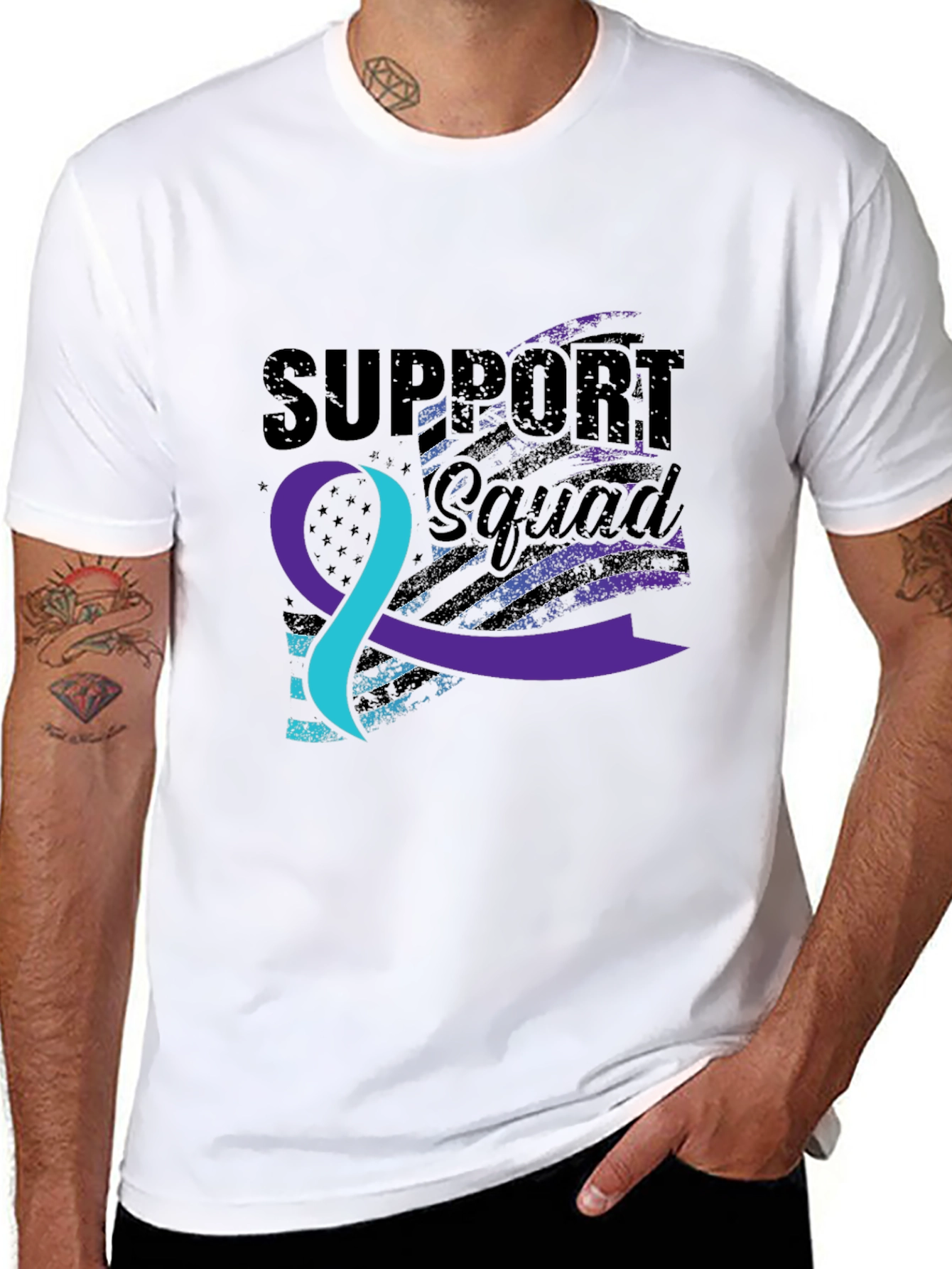 Black Support Squad Awareness T-Shirt view 8