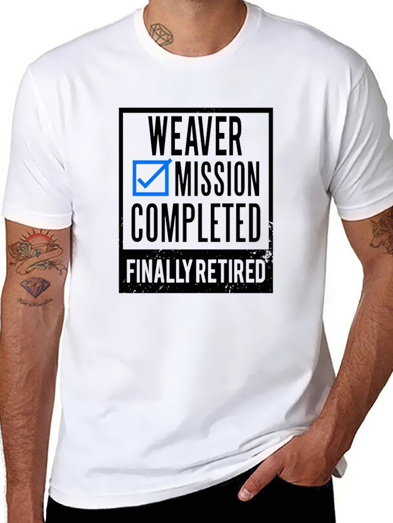 Black Weaver Mission Completed Retired T-Shirt view 8