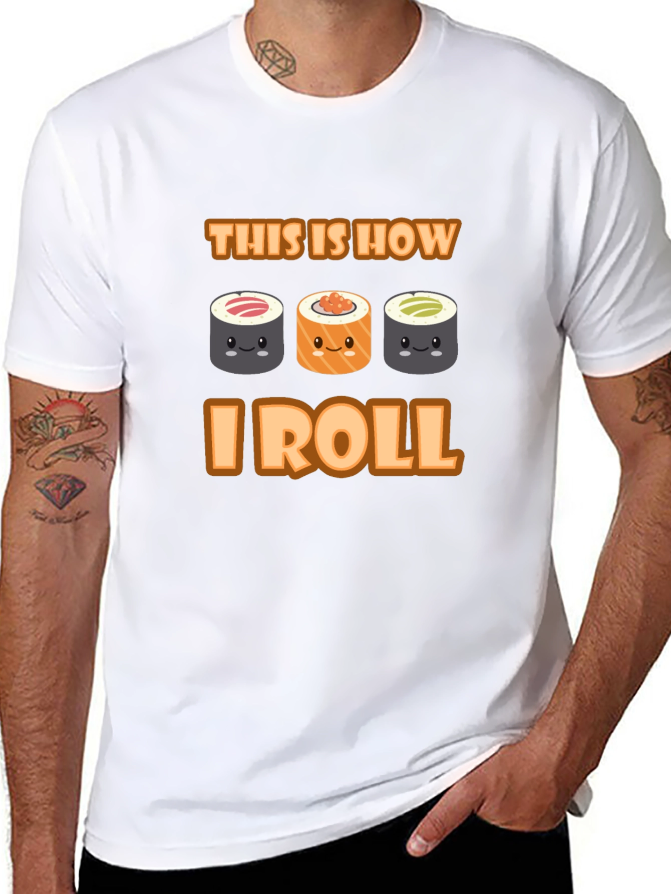 Black Sushi Roll T-Shirt - This Is How I Roll view 8
