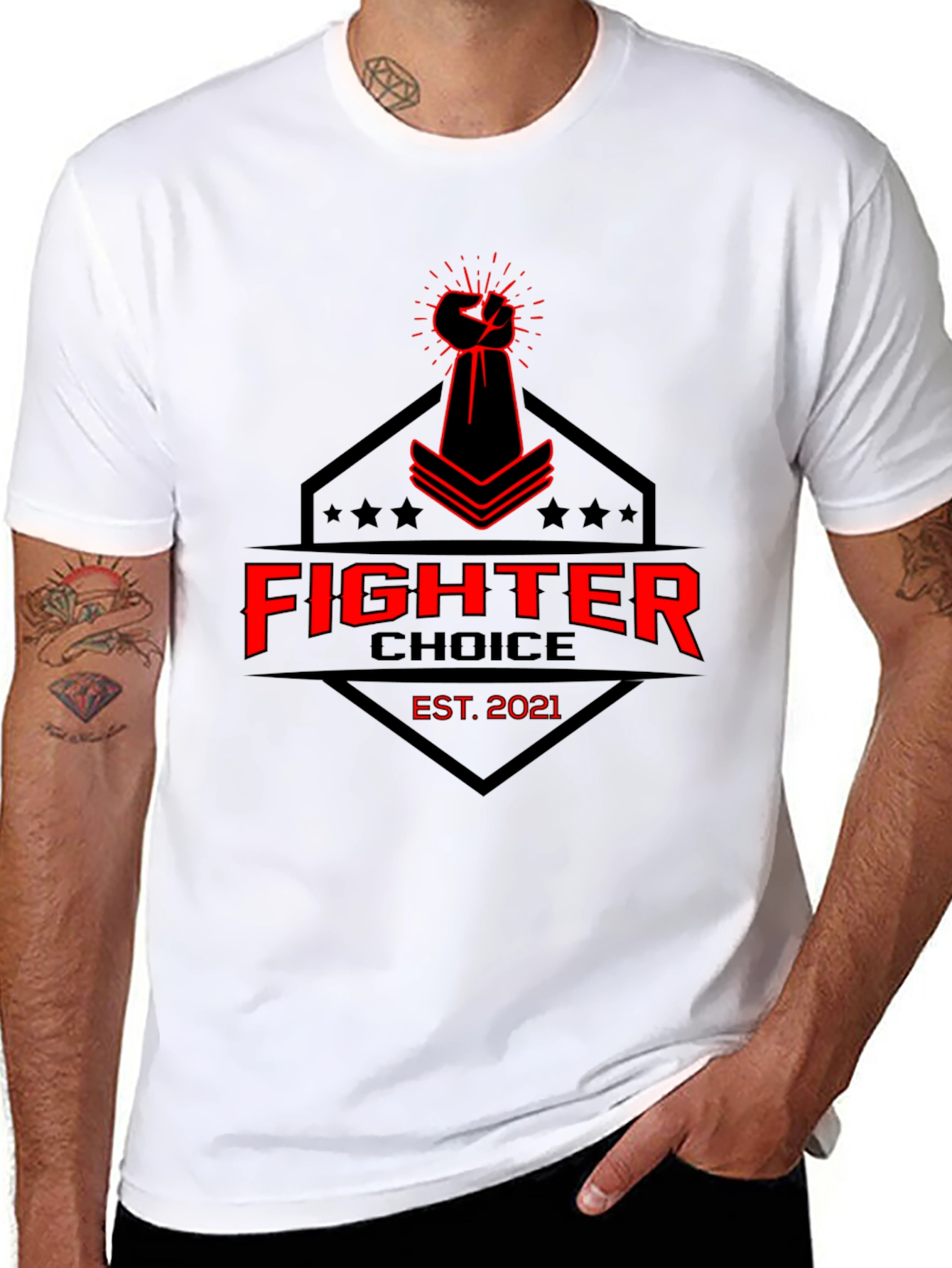 Fighter Choice Black Graphic Tee - 8