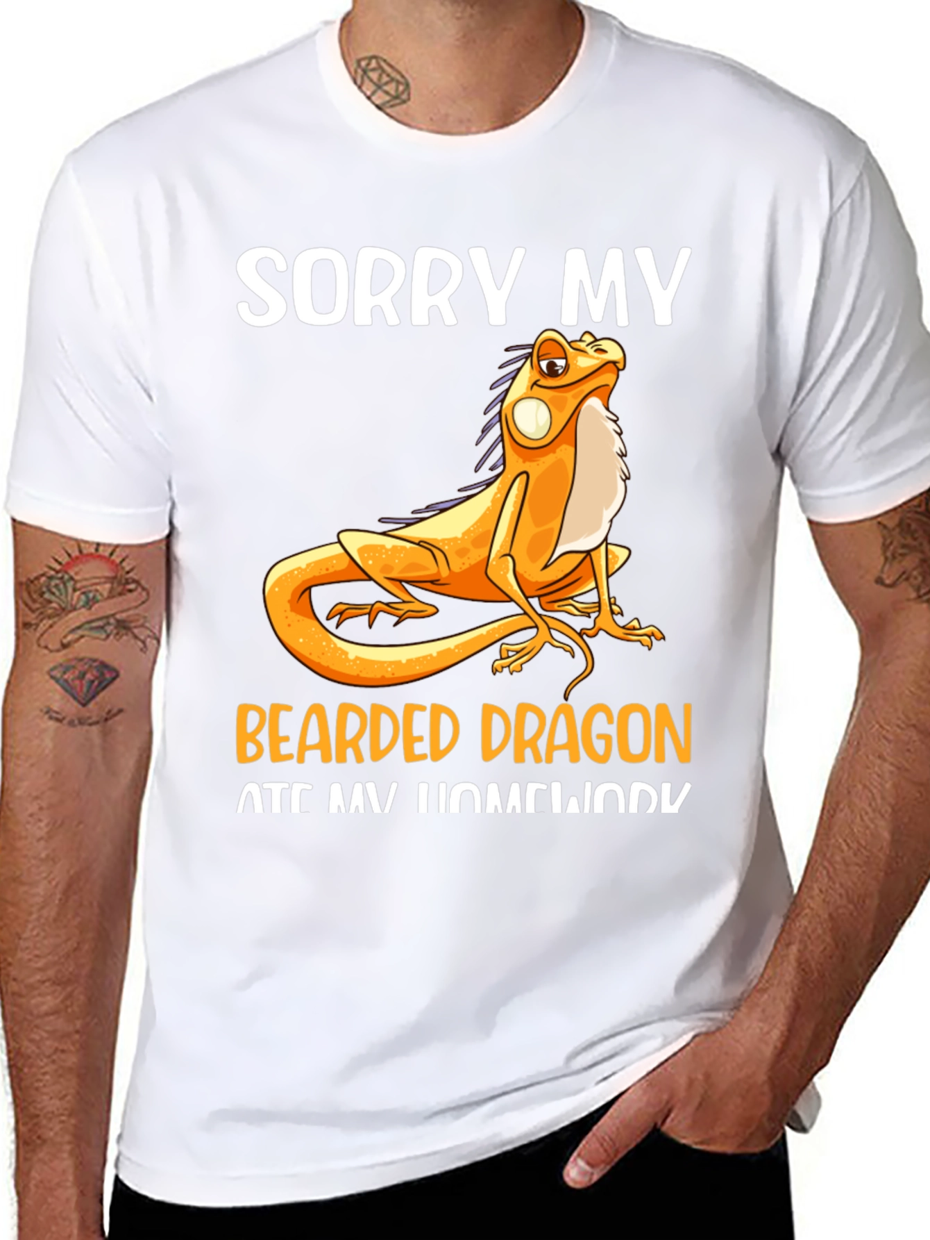 Black Bearded Dragon Ate Homework T-Shirt view 8