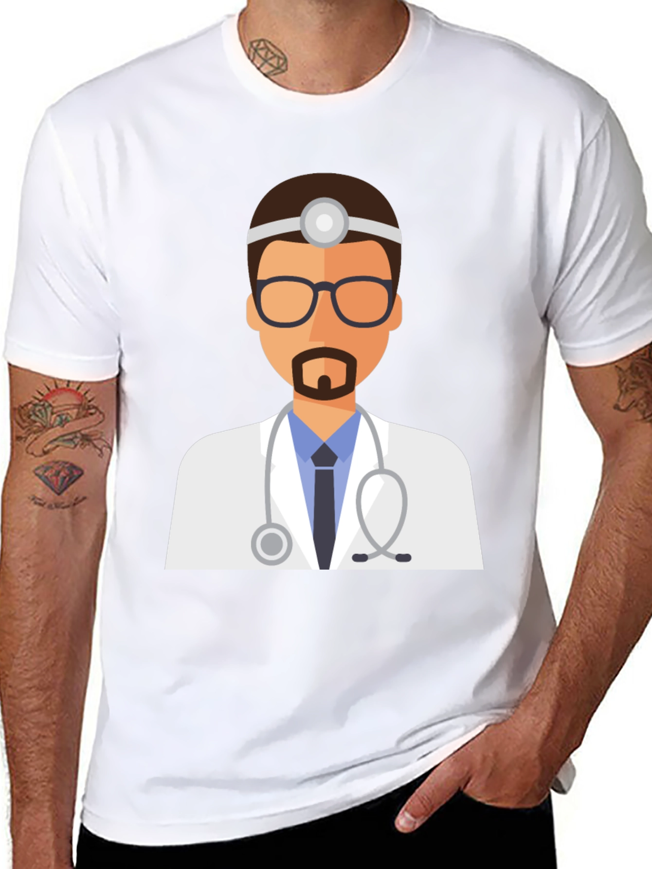 Black Doctor Graphic Tee - Black Unisex T-Shirt view 8