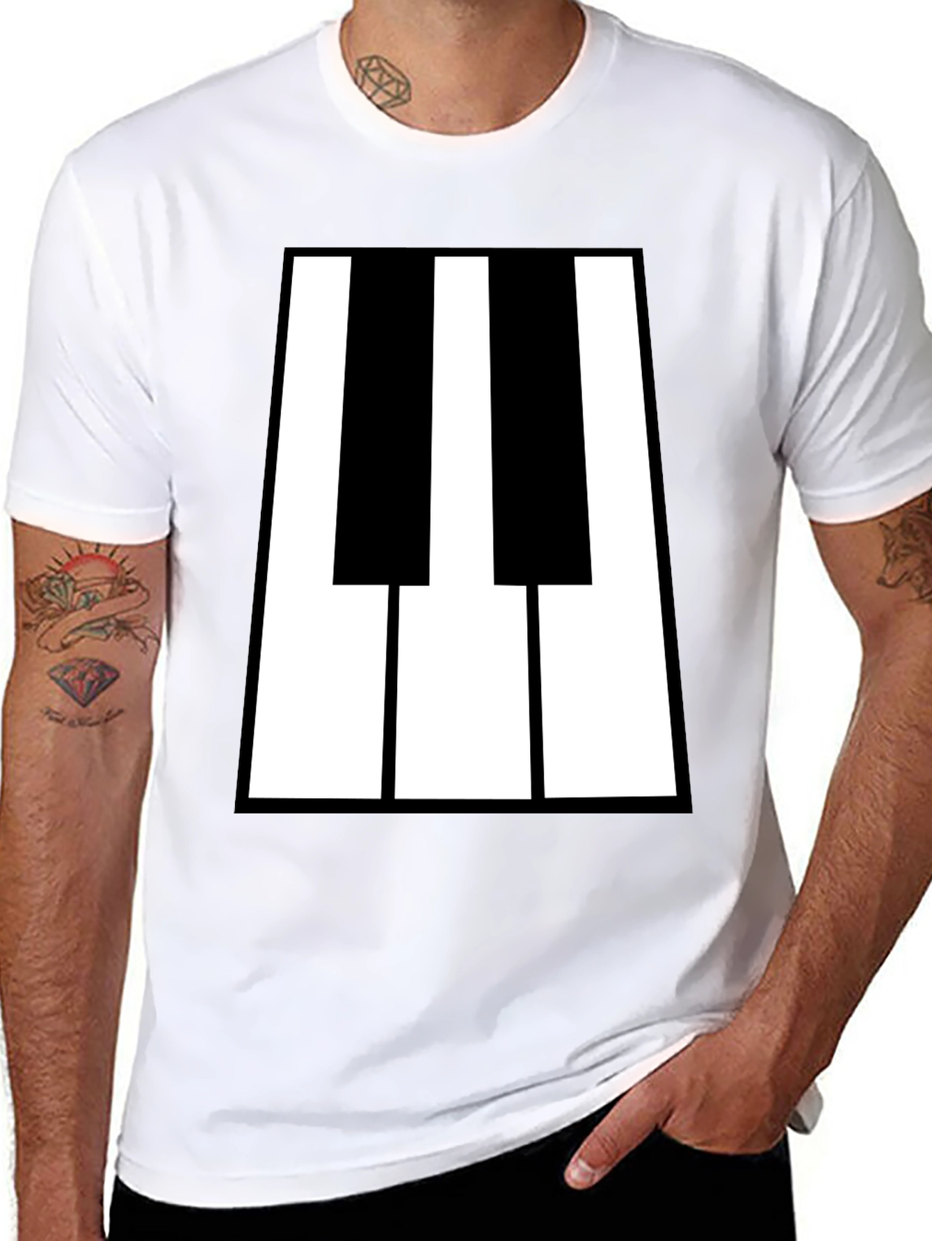 Black Piano Keys Graphic Tee - Black T-Shirt view 8