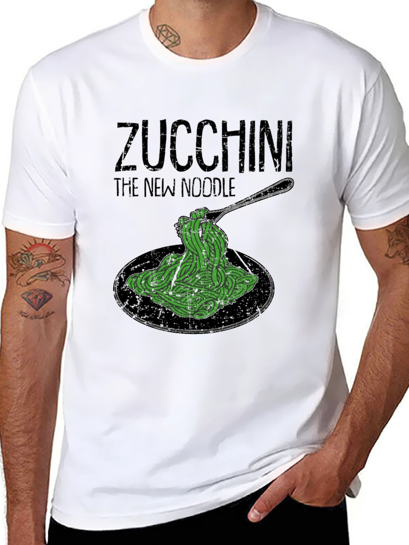 Zucchini The New Noodle Graphic Tee -  Healthy Eating Shirt - 8
