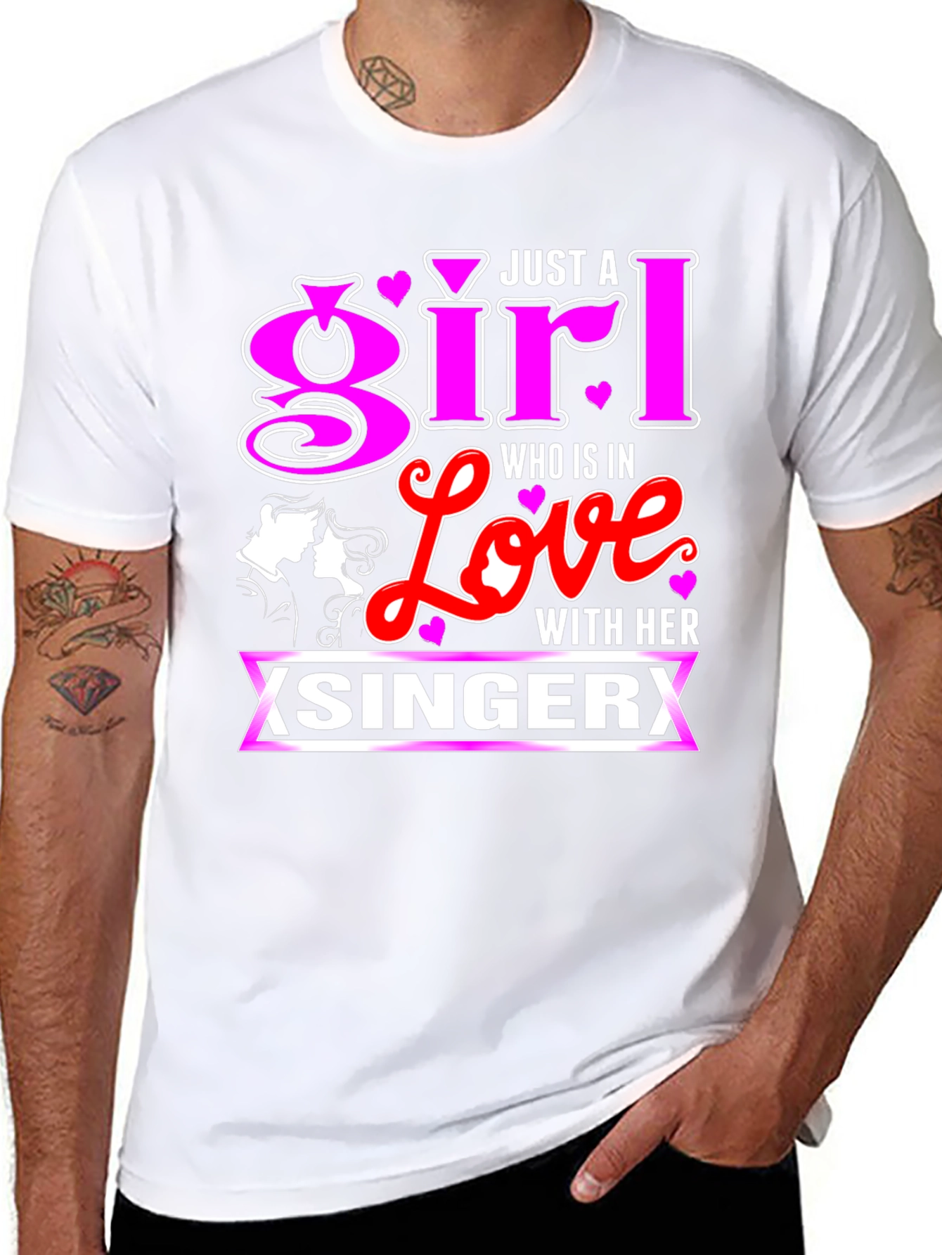 Black Just a Girl in Love with her Singer T-Shirt view 8