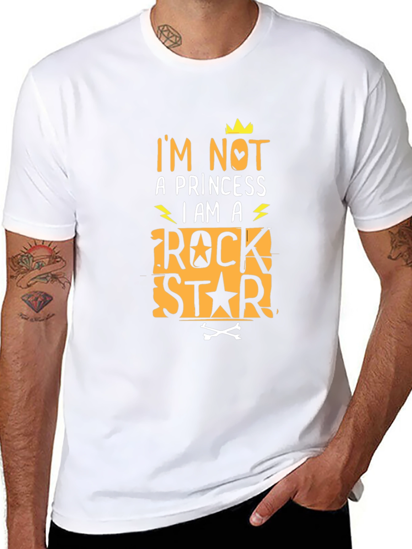 Black I'm Not A Princess Rock Star T-Shirt view 8
