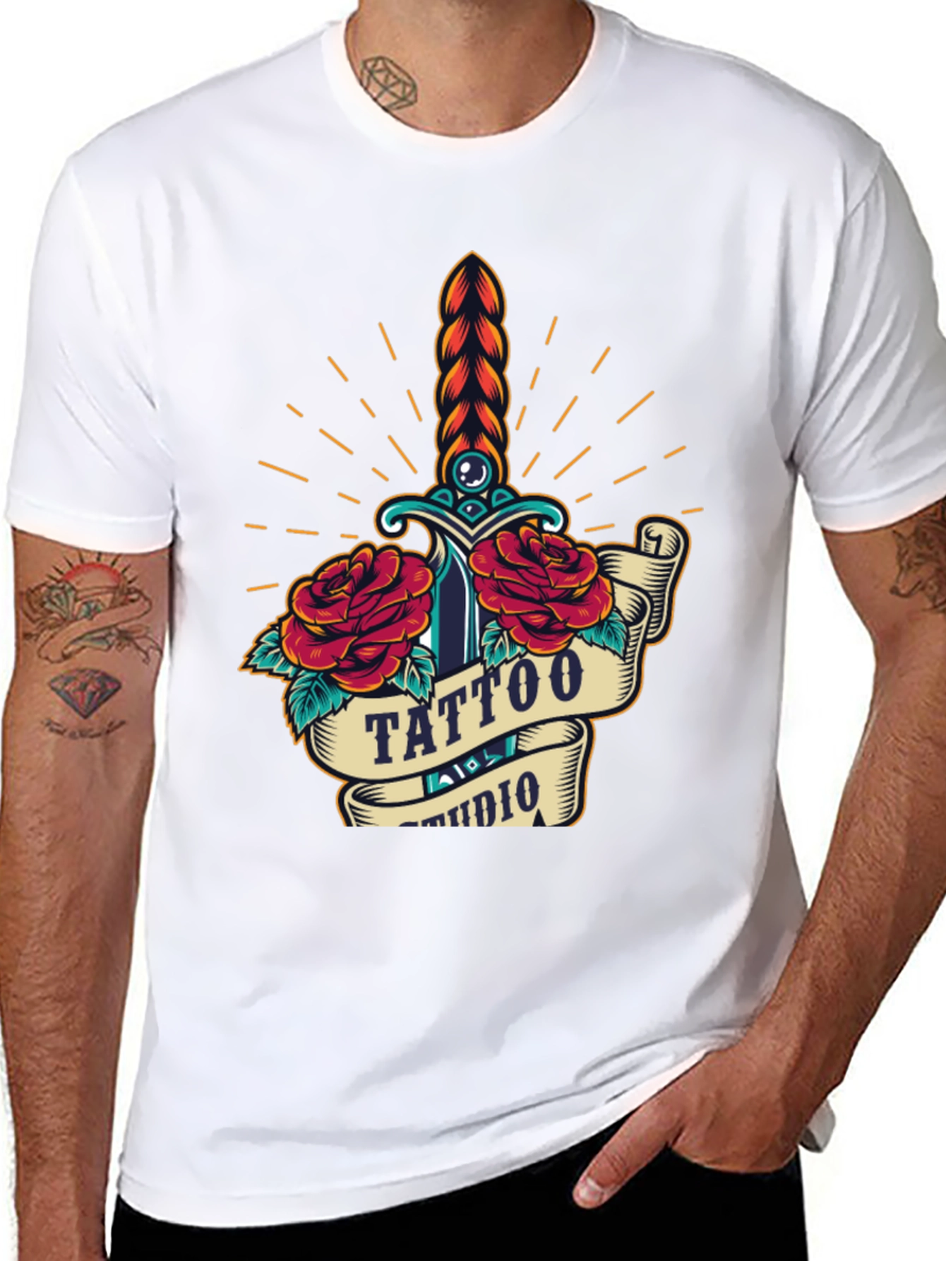 Tattoo Studio Graphic Tee - Unique Design, Casual Wear - 8