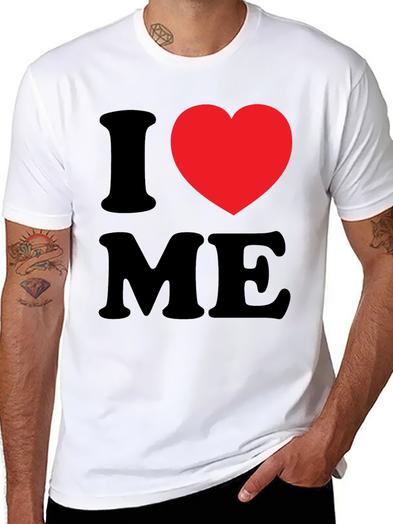 Black I Heart Me T-Shirt - Black Graphic Tee view 8