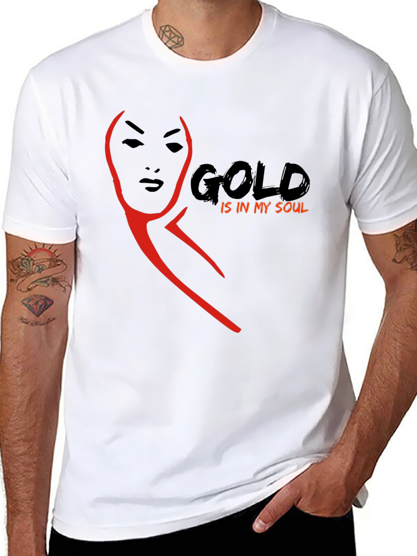 Black Gold Soul Graphic Tee - Stylish Black T-Shirt view 8