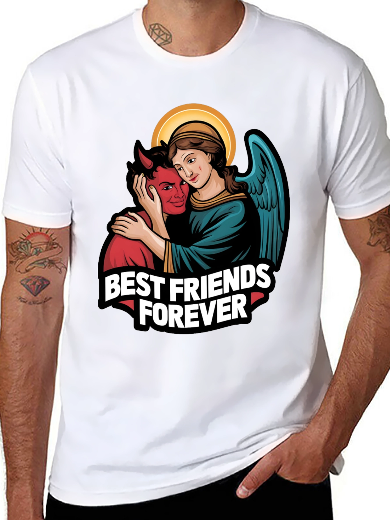 Black Best Friends Forever Graphic Tee view 8