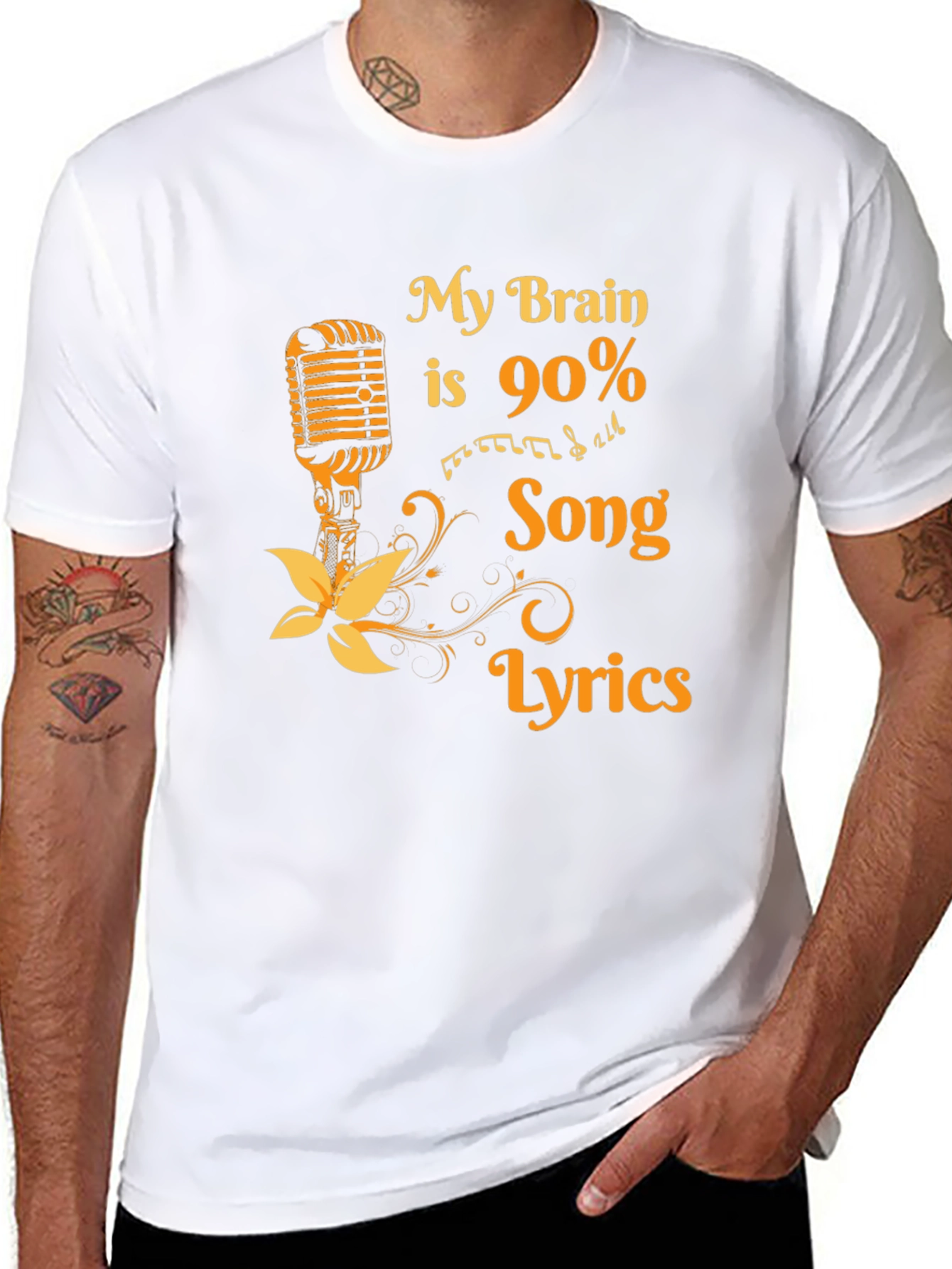 Black My Brain is 90% Song Lyrics T-Shirt view 8