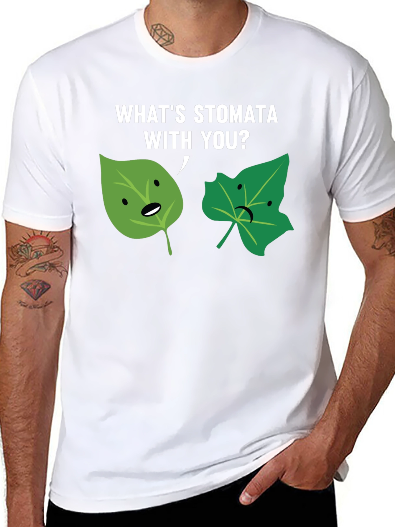 Black What's Stomata With You? Graphic Tee view 8