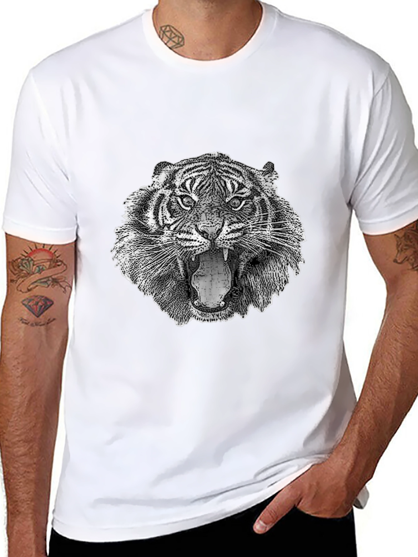 Black Tiger Graphic T-Shirt - Fierce Animal Print view 8