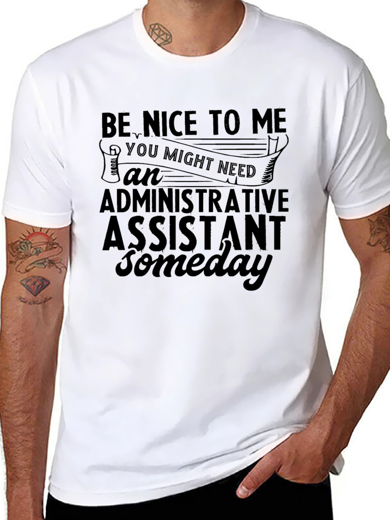 Black Funny Administrative Assistant Graphic T-Shirt view 8