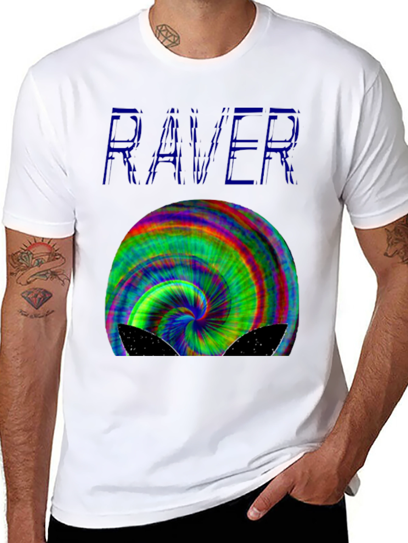Black Raver Spiral Graphic T-Shirt view 8