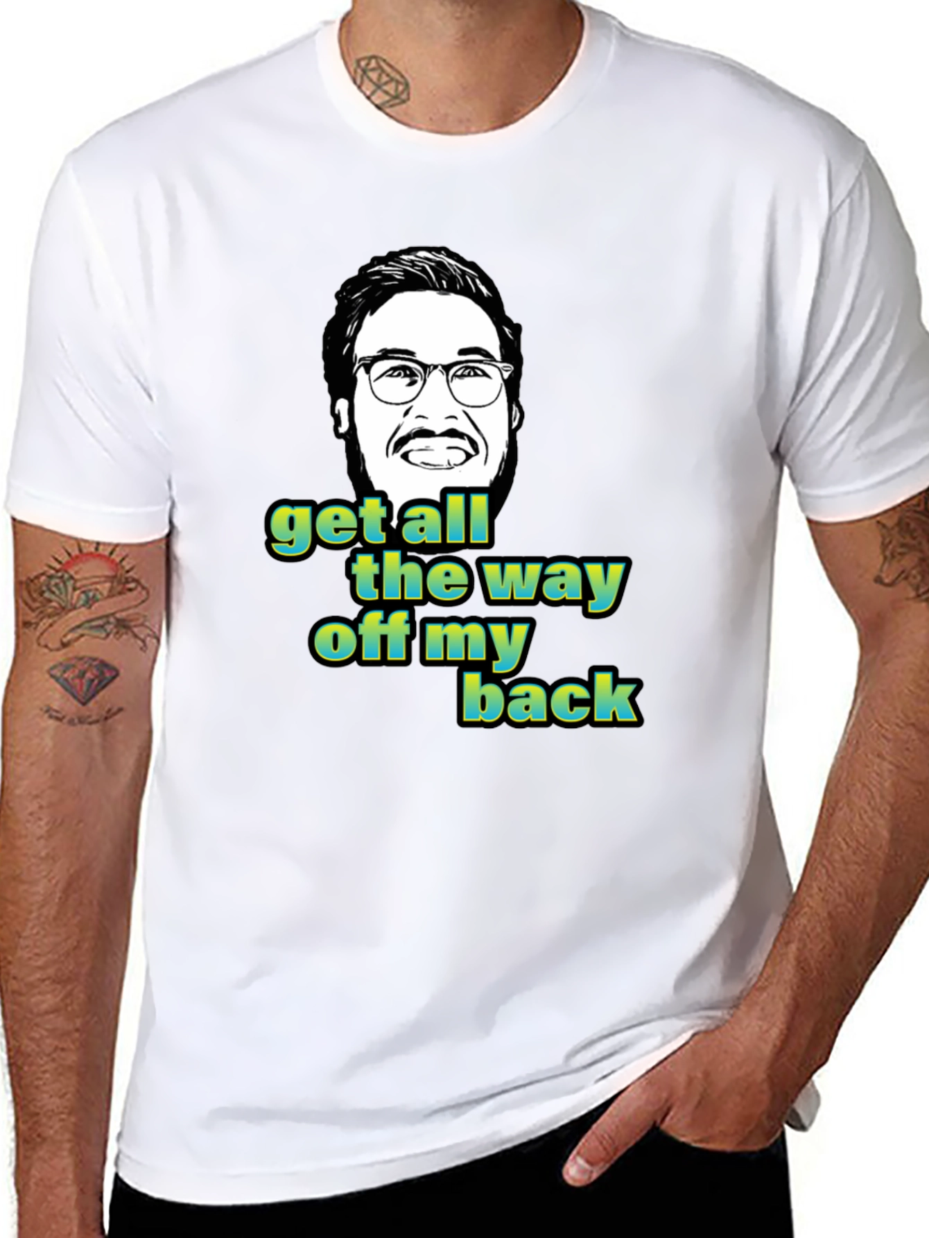 Black Funny "Get Off My Back" Graphic Tee view 8