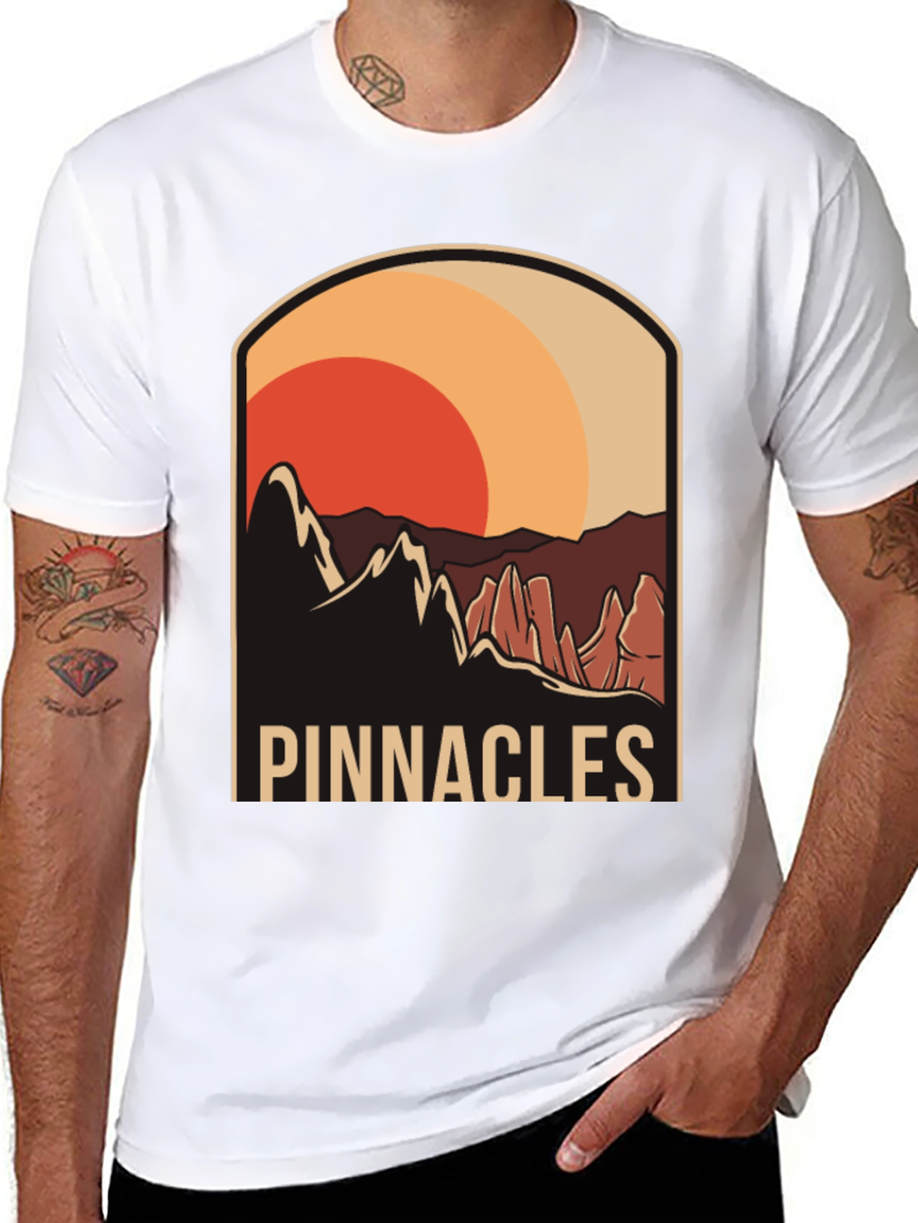 Black Pinnacles Graphic Tee - Nature Inspired Design view 8
