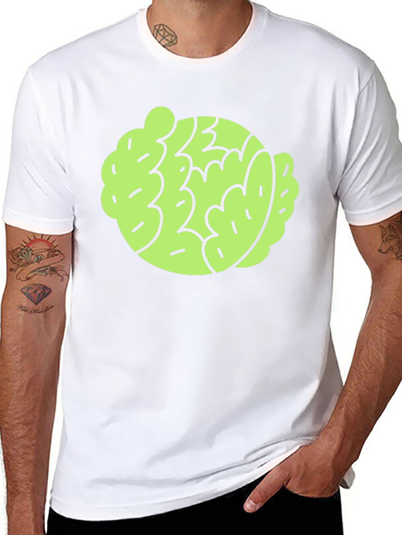 Black Funky Brain Graphic T-Shirt - Modern Style view 8