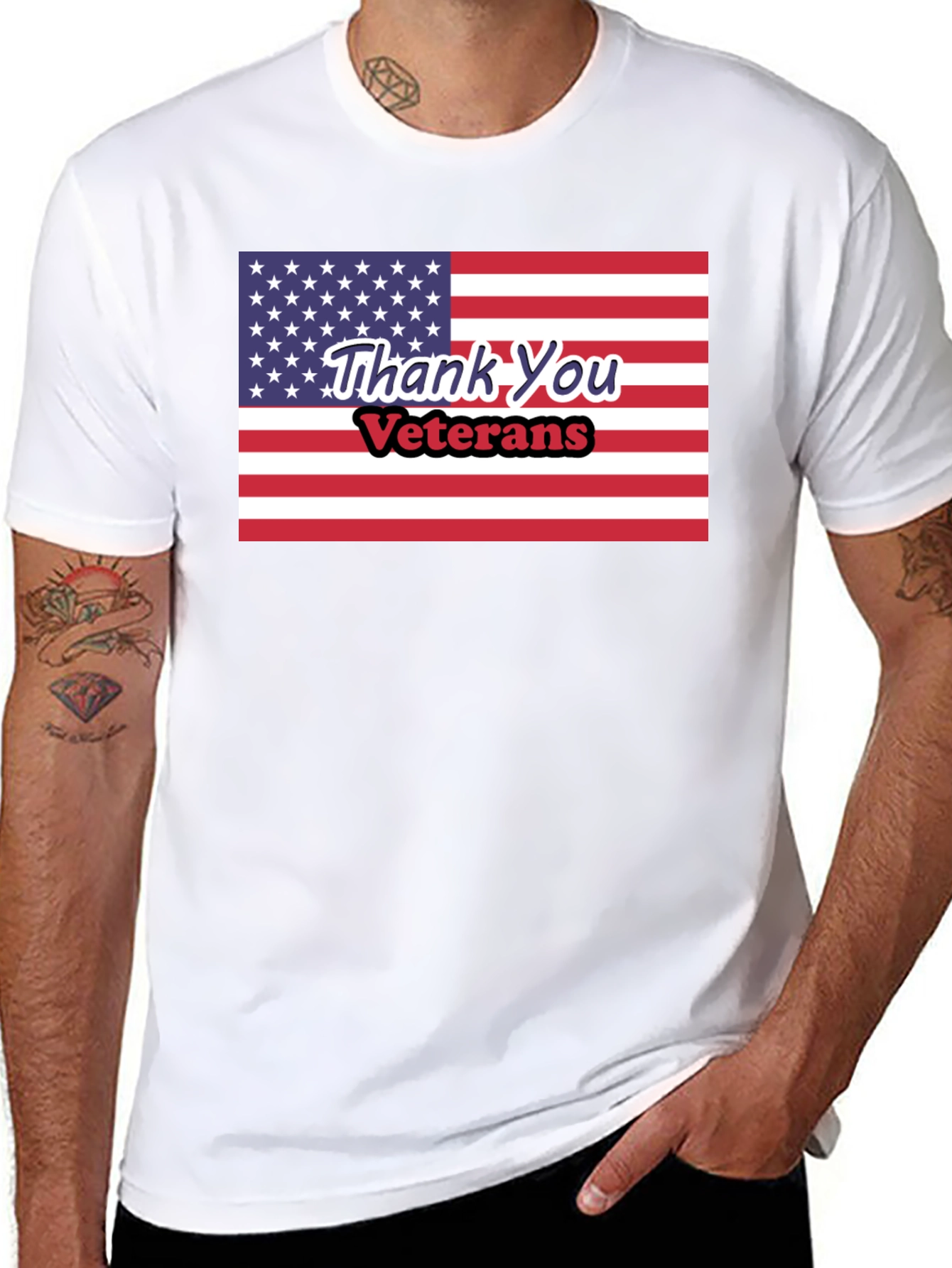 Thank You Veterans American Flag T-Shirt - 8