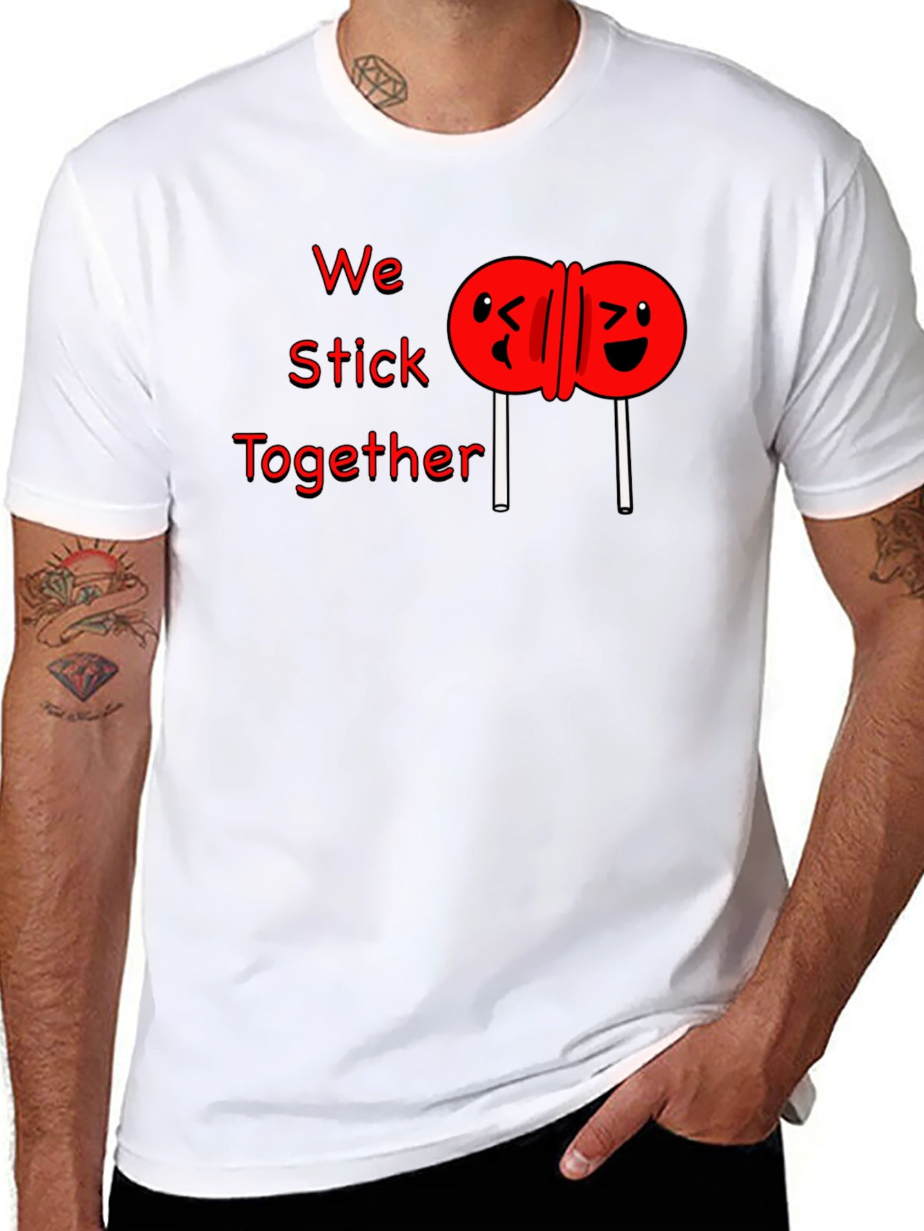 Black We Stick Together Graphic T-Shirt view 8