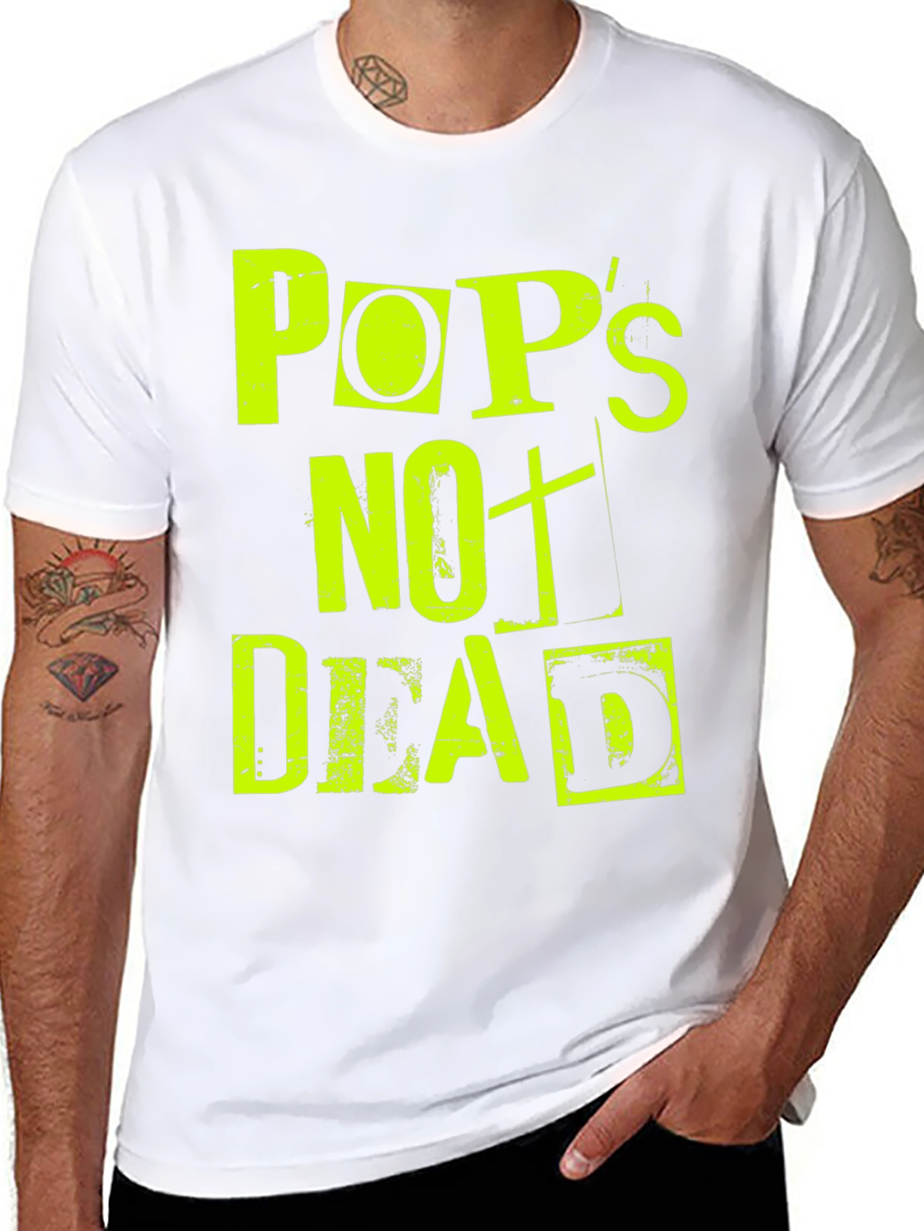 Black Pops Not Dead Graphic Print Tee view 8