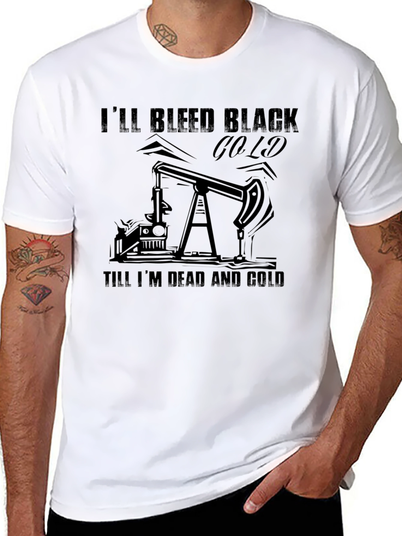 Black Black Gold Bleed Graphic Tee view 8